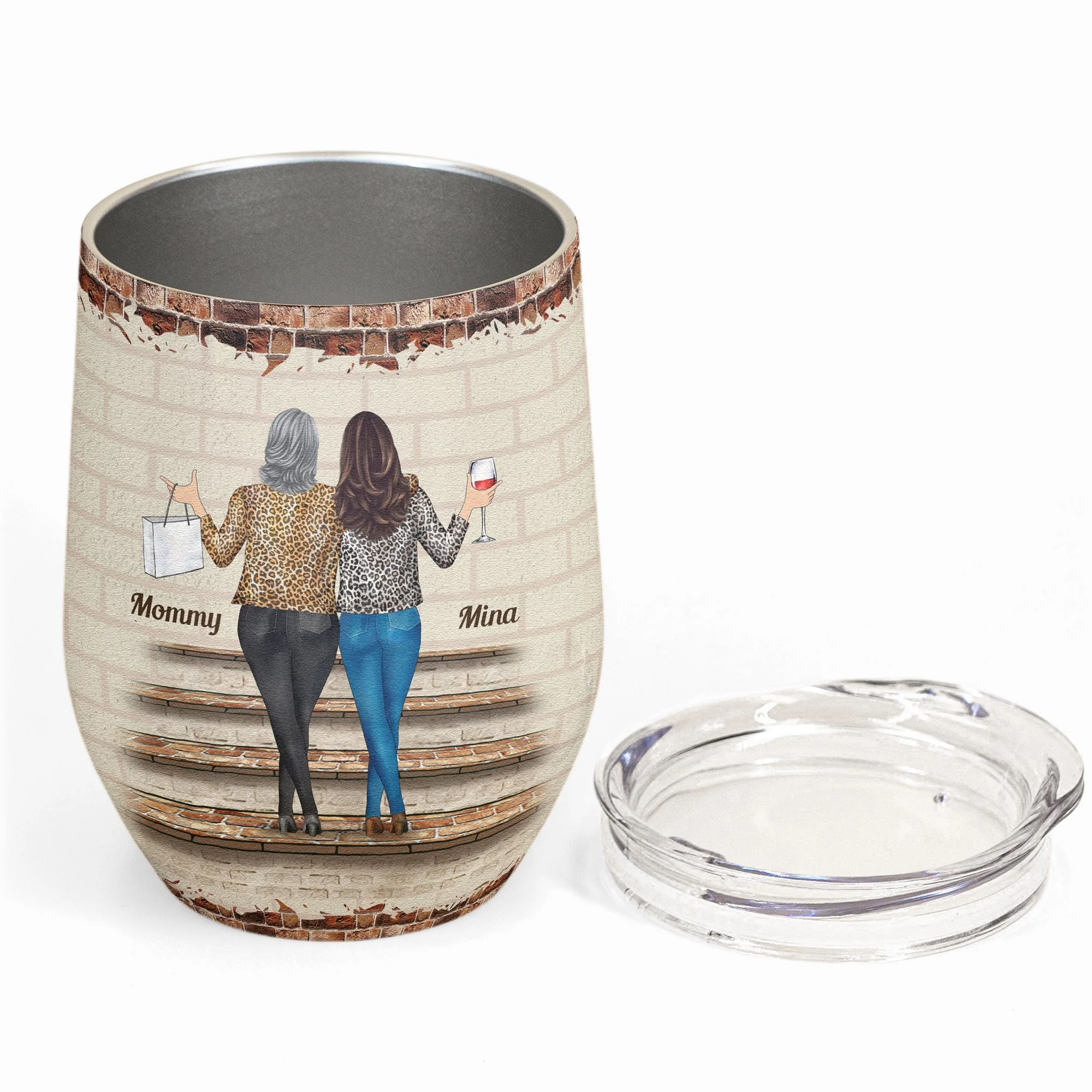 Like Mother Like Daughters - Personalized Wine Tumbler - Birthday Gift For Mom, Daughters, Sisters - Image 2