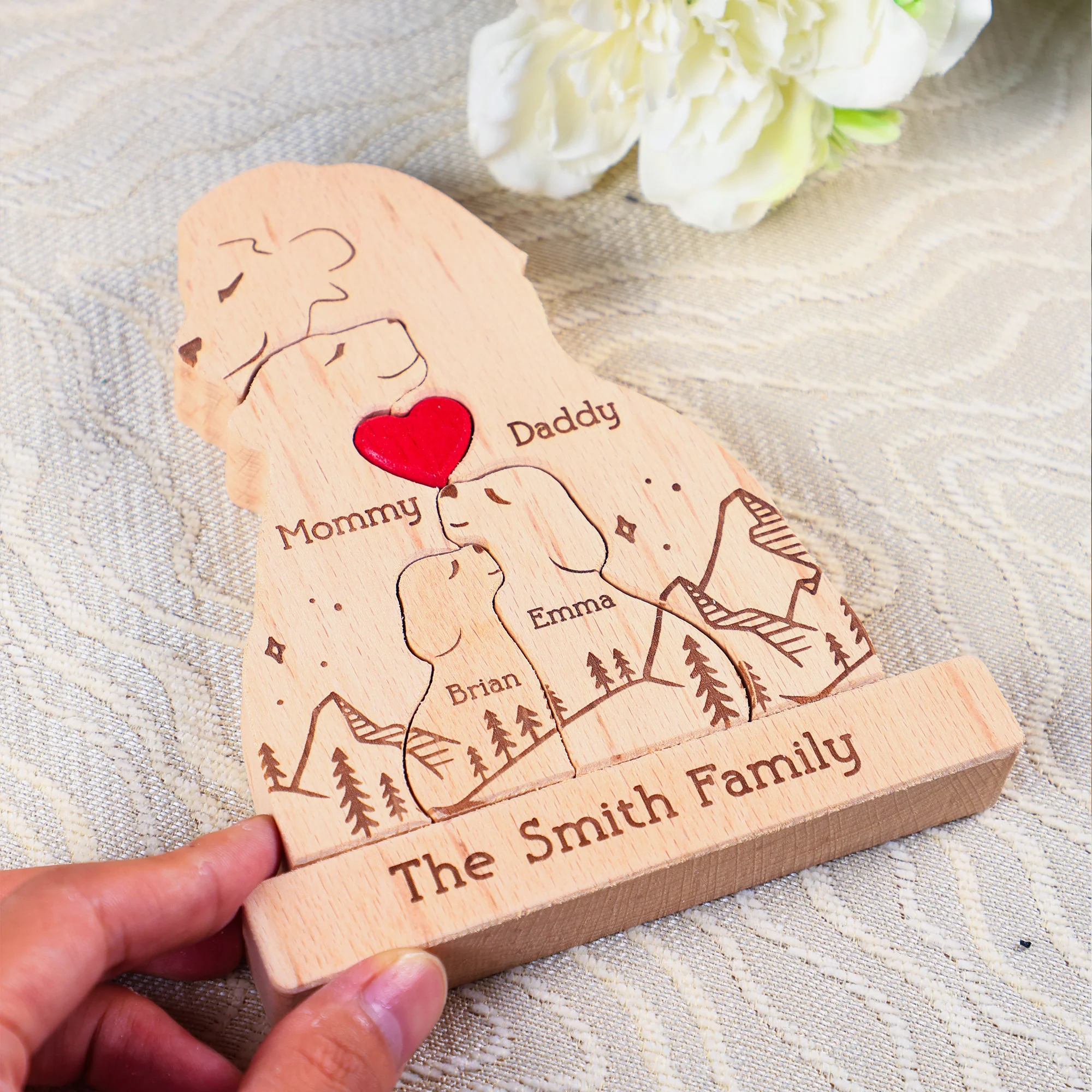 Lion Family New Version - Personalized Wooden Lion Family Puzzle - Image 3