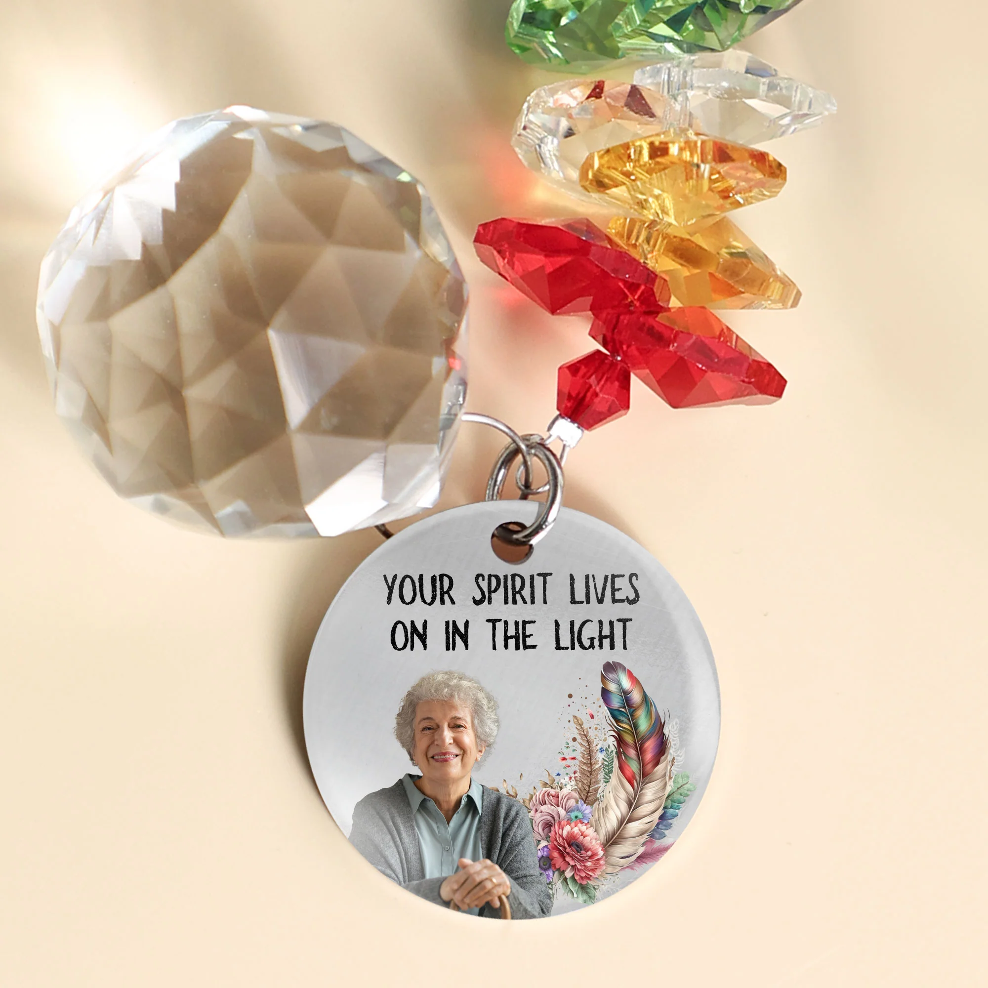 Lives On In The Light - Personalized Photo Ball Prism Suncatcher - Image 8