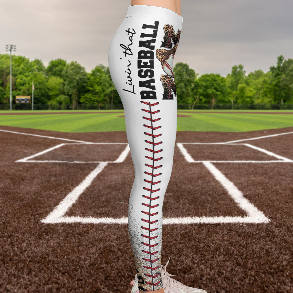 Livin' That Baseball Mom Life - Personalized Leggings - Image 3