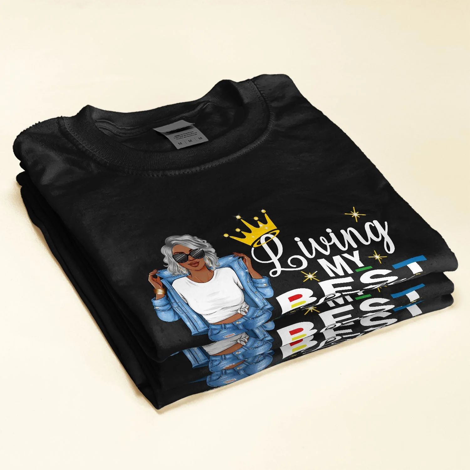 Living My Best Life - Personalized Shirt - Gift For Black Woman - Denim Girl - Image 2