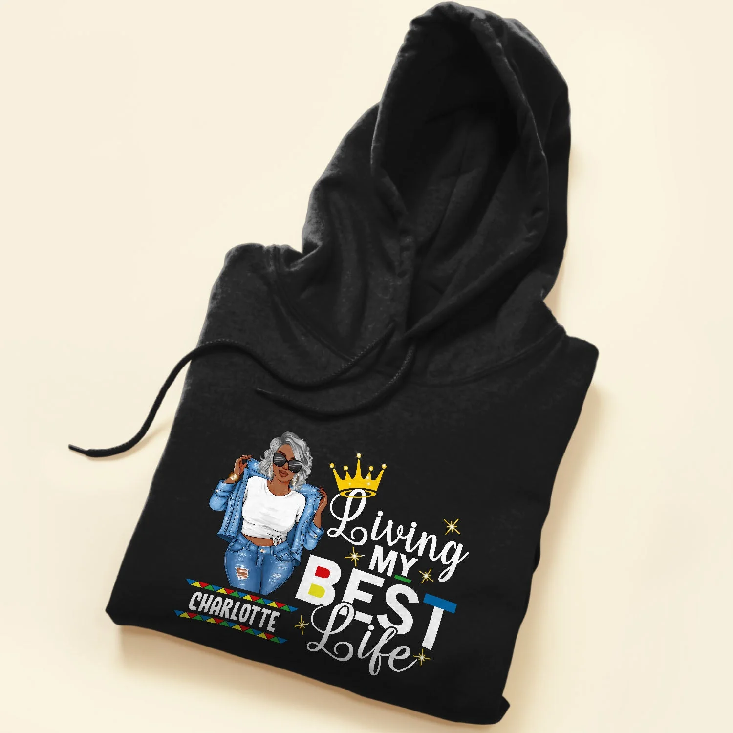 Living My Best Life - Personalized Shirt - Gift For Black Woman - Denim Girl - Image 5