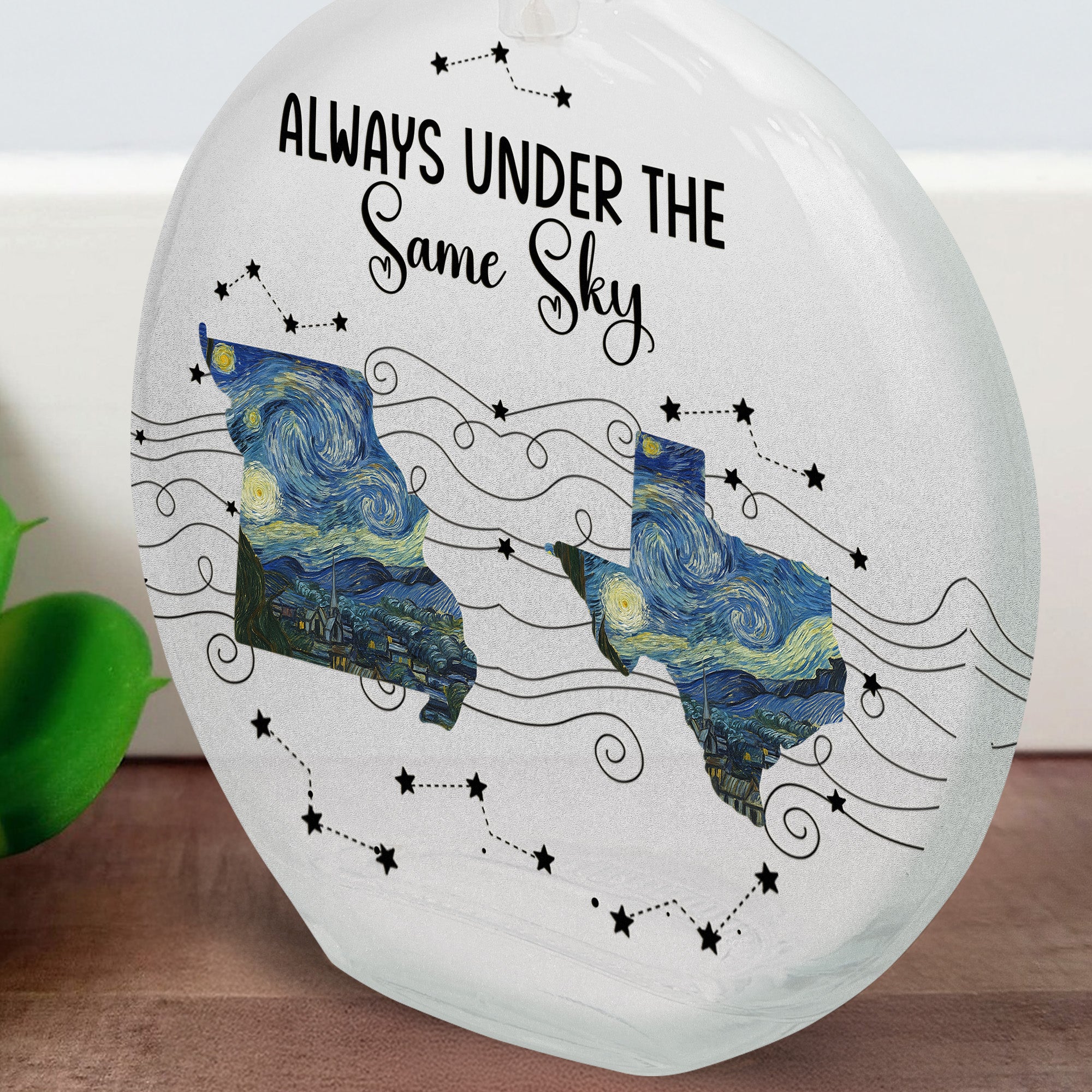 Long Distance Couple Friends Siblings Daughter - Custom Multi States - Personalized Round Flat Bottle Light - Image 3