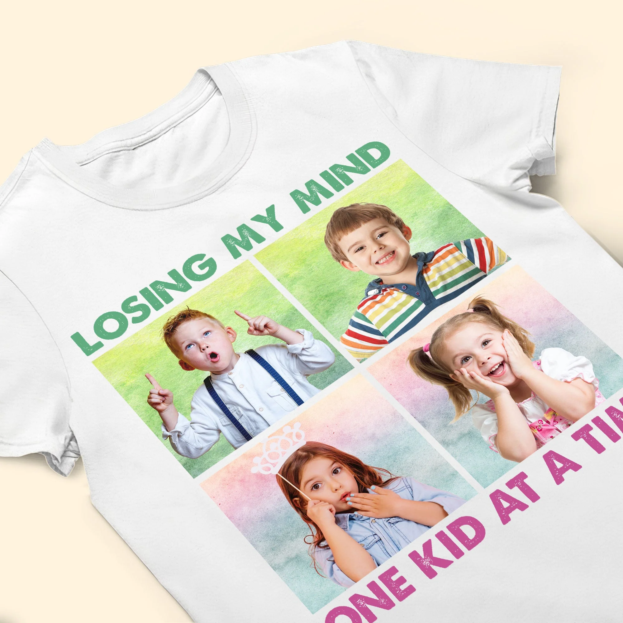 Losing My Mind One Kid At A Time - Personalized Photo Shirt - Image 5