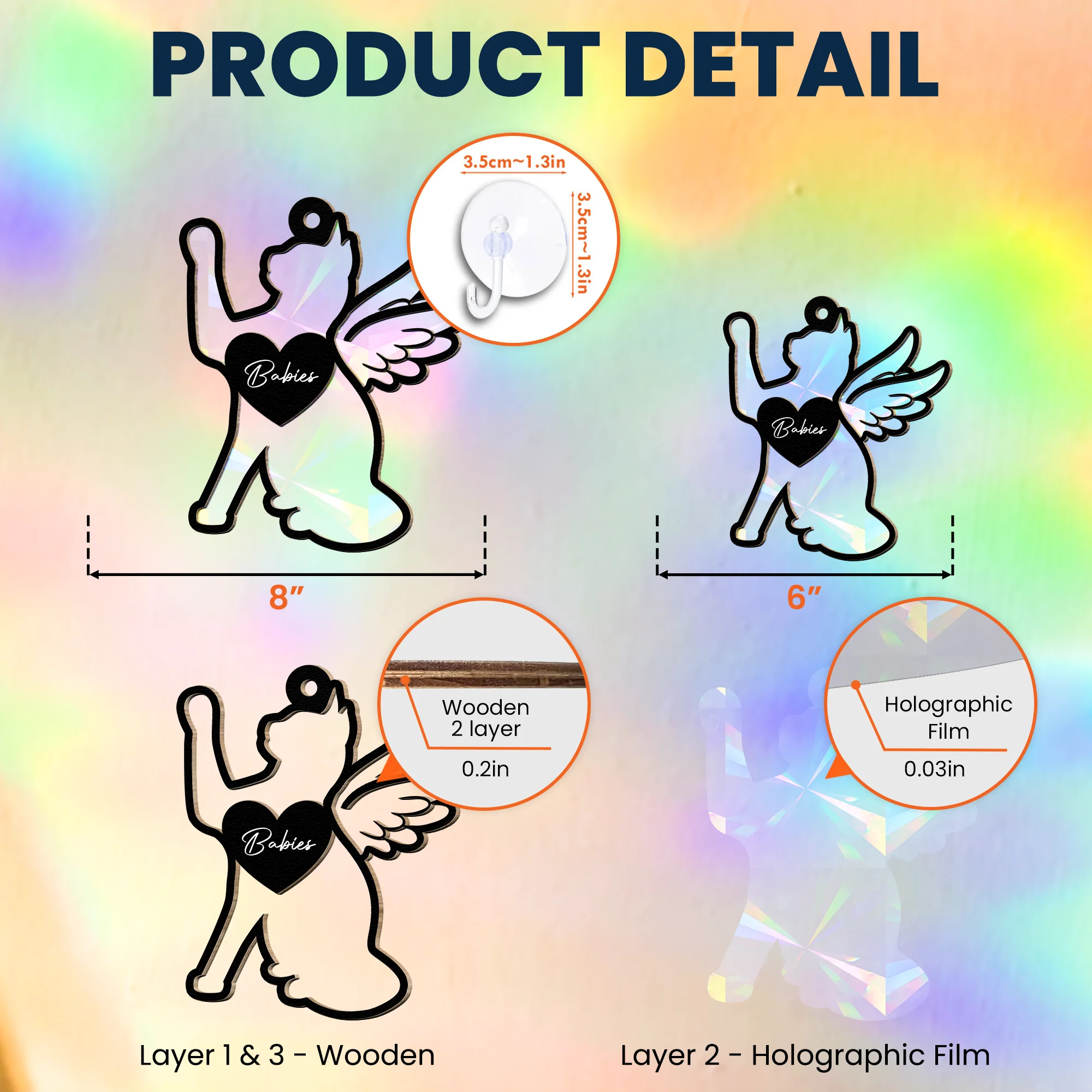 Loss Of Cat - Personalized Rainbow Suncatcher - Image 5