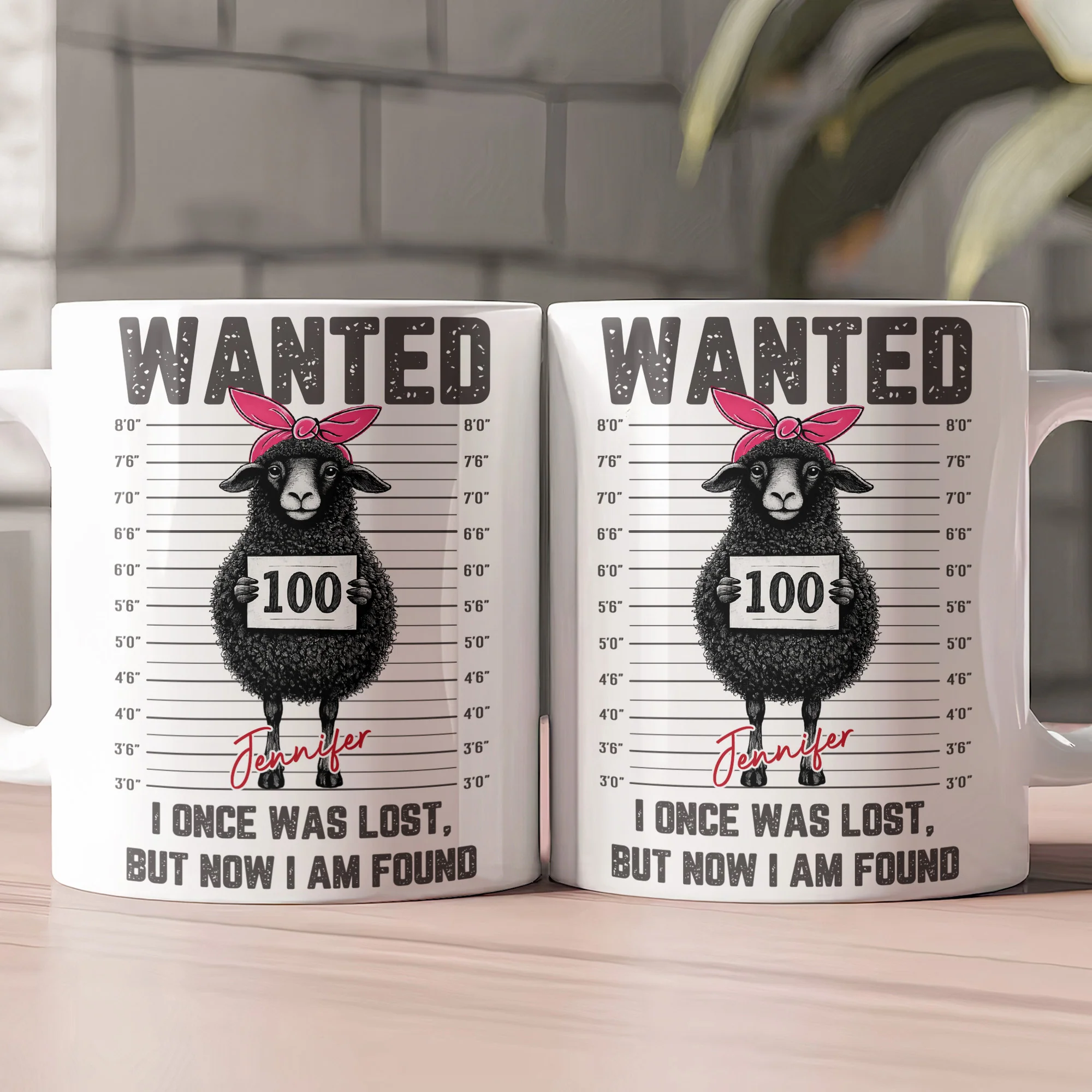 Lost Sheep Christian - I Once Was Lost, But Now I Am Found - Personalized Mug - Image 2