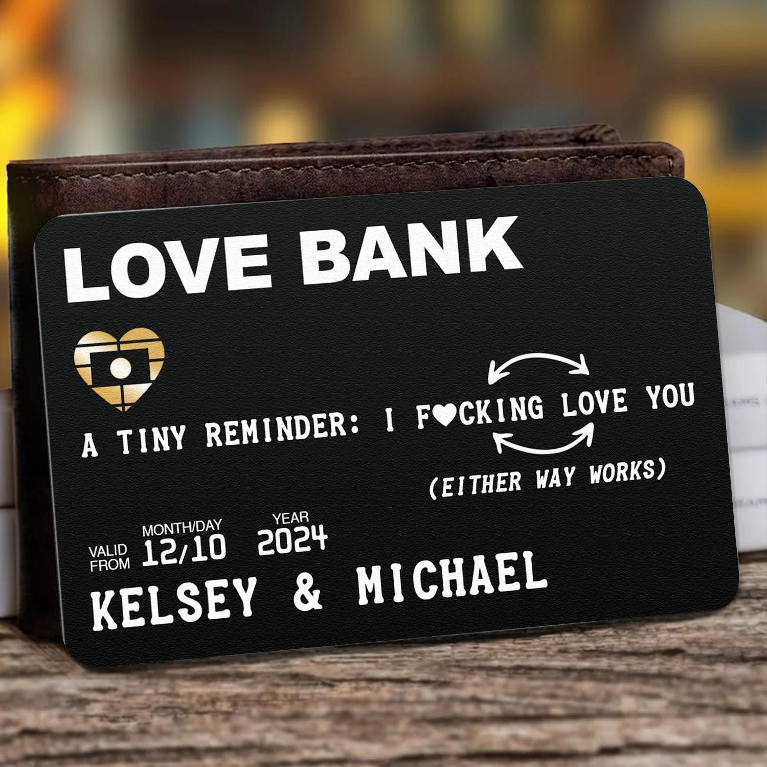 Love Bank - Personalized Aluminum Wallet Card - Image 3
