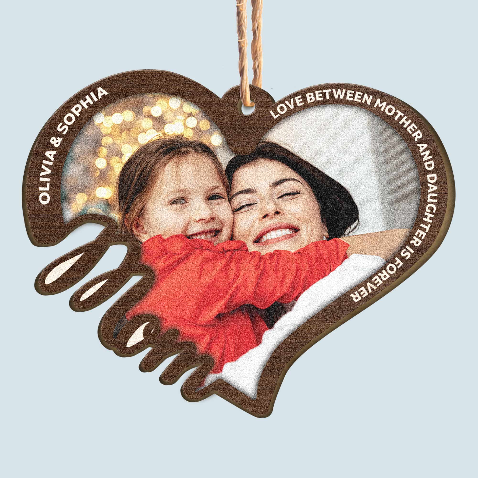Love Between Us Is Forever - Personalized Wooden Photo Ornament - Image 4