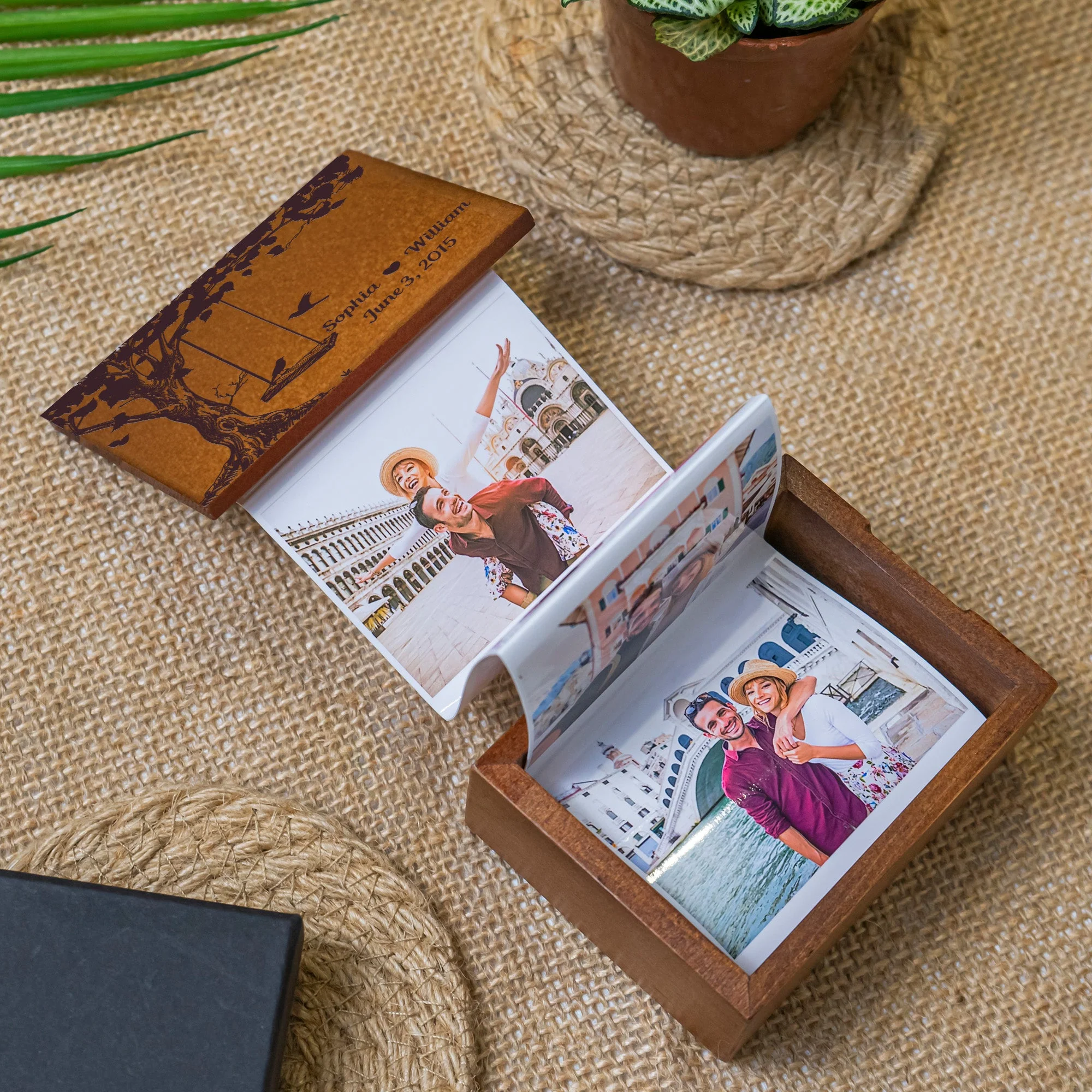 Love Birds - Personalized Wooden Photo Box - Image 4