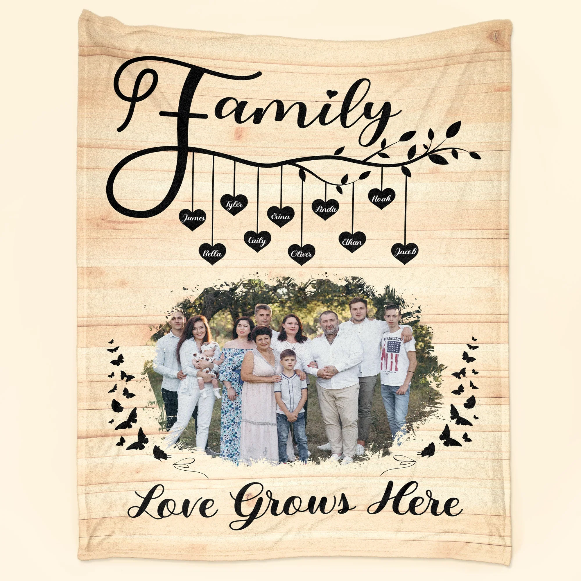 Love Grows Here - Personalized Photo Blanket - Image 2