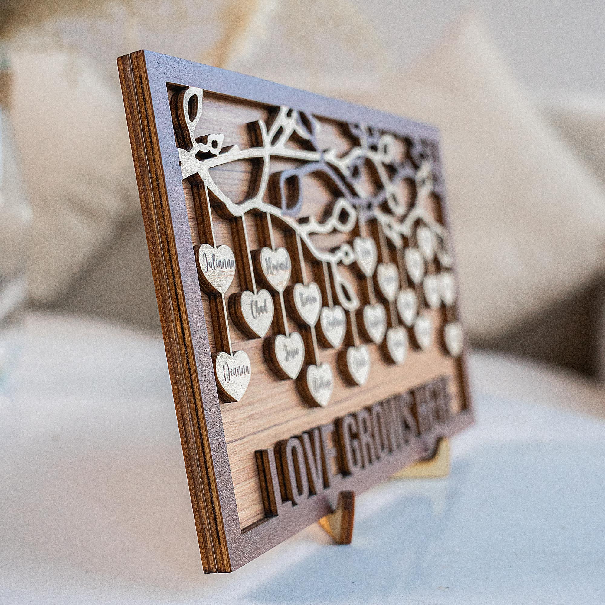 Love Grows Here - Personalized Wooden Plaque - Image 2