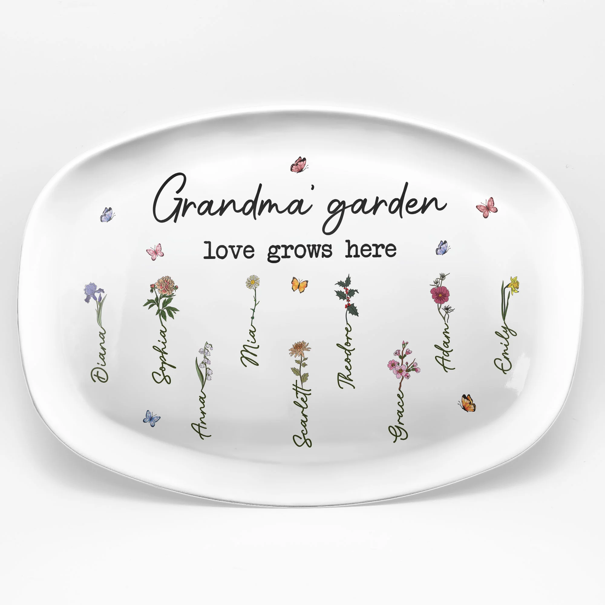 Love Grows In Grandma's Garden - Personalized Platter - Image 3
