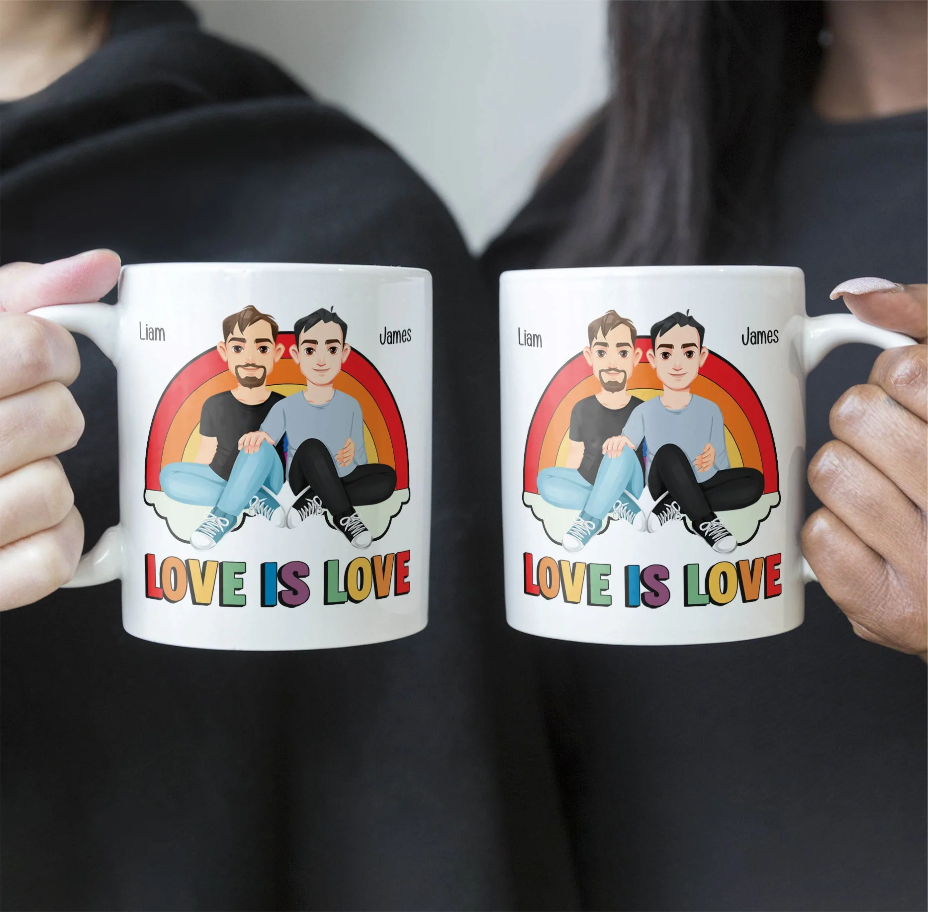 Love Is Love Rainbow Pride Month - Personalized Mug - Image 2
