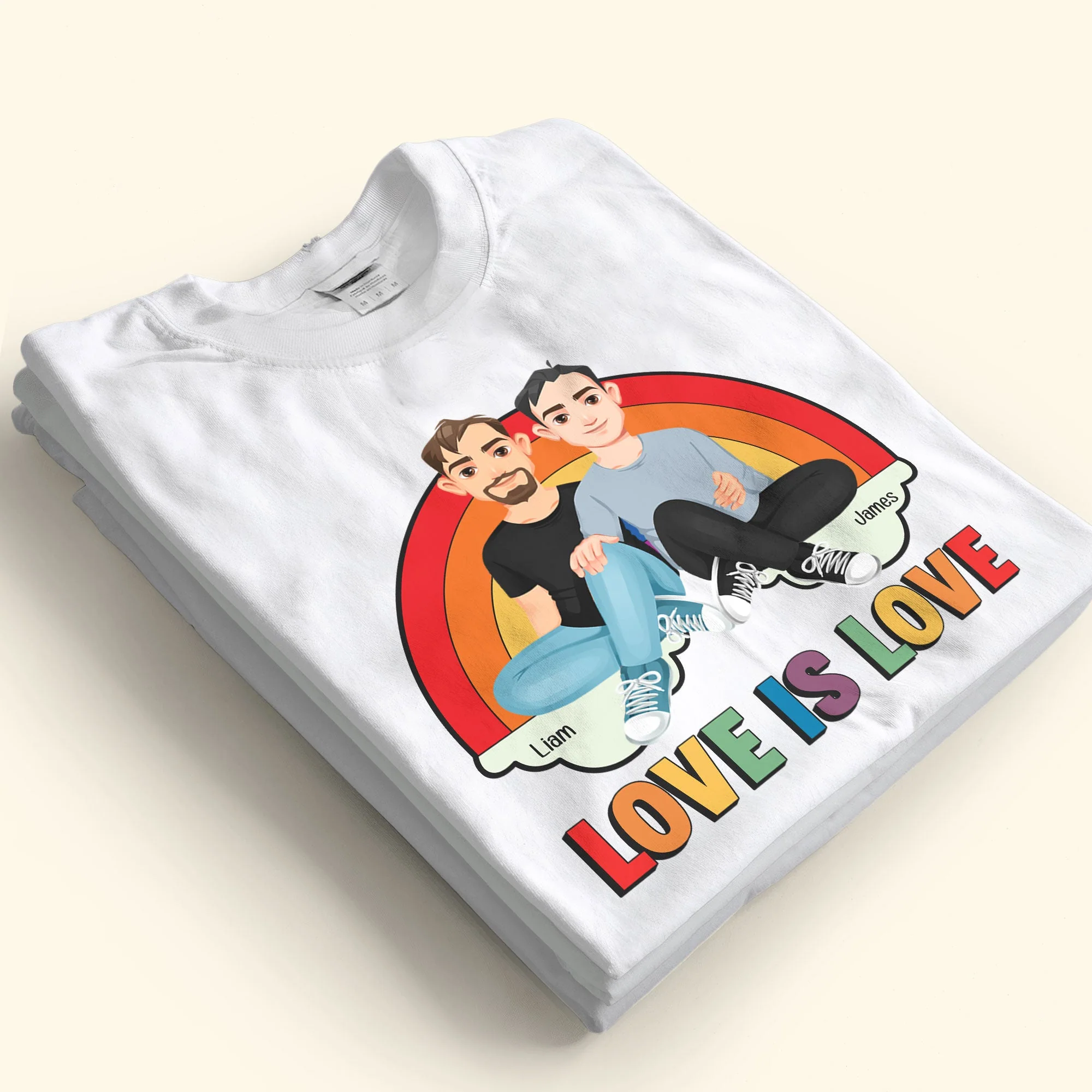 Love Is Love Rainbow Pride Month - Personalized Shirt - Image 4