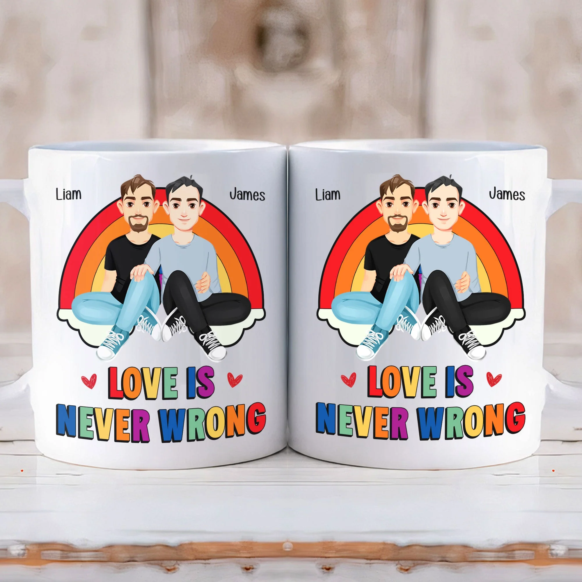 Love Is Never Wrong Pride Month - Personalized Mug - Image 3