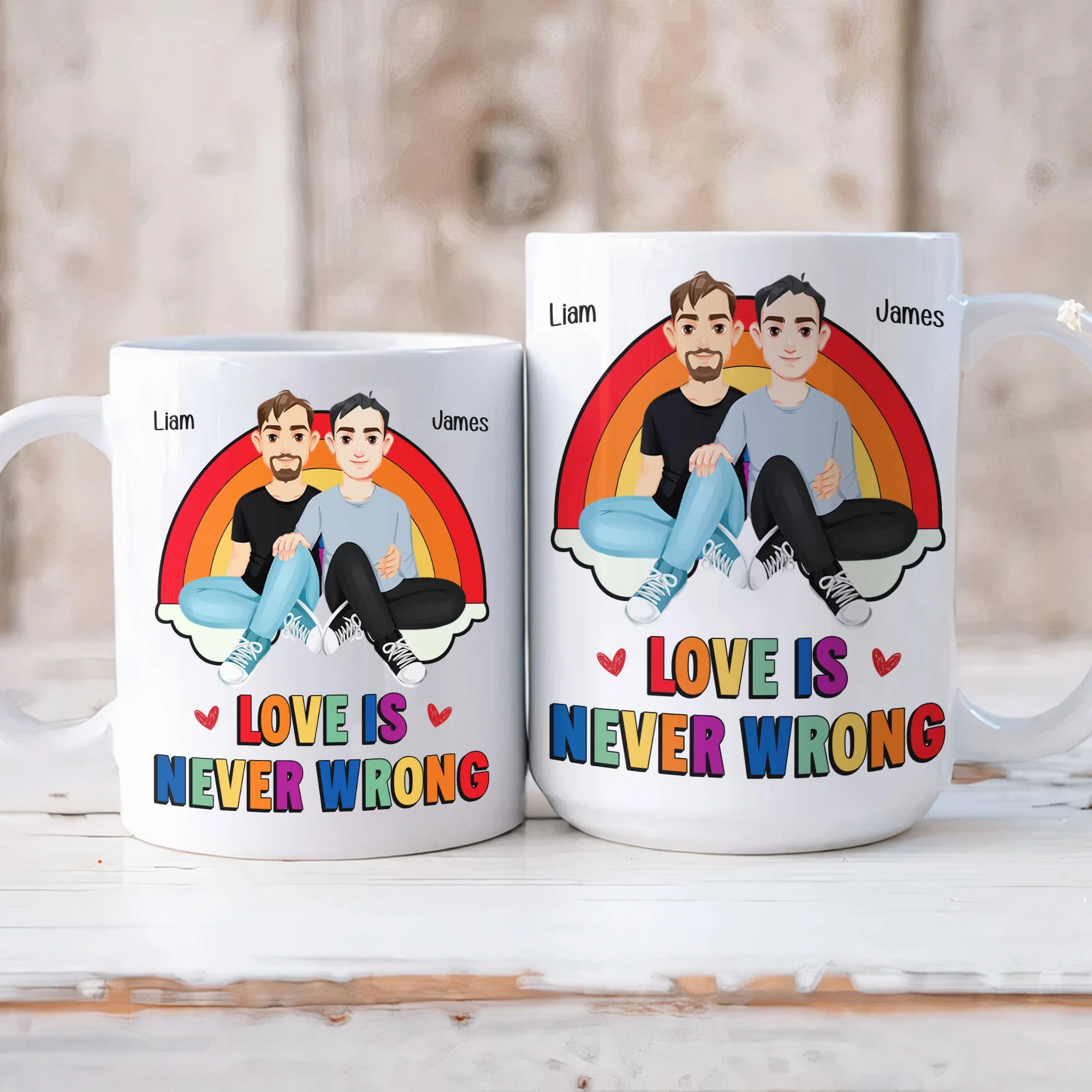 Love Is Never Wrong Pride Month - Personalized Mug - Image 4