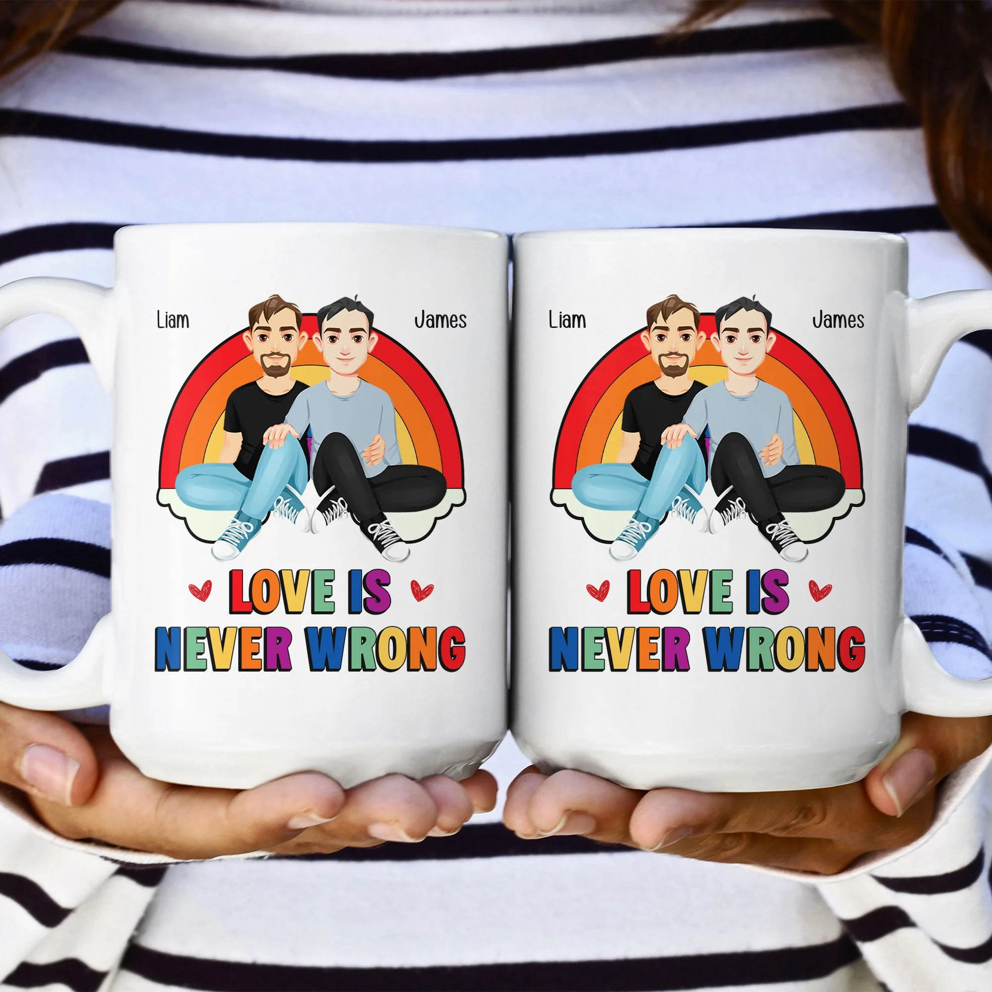 Love Is Never Wrong Pride Month - Personalized Mug - Image 5