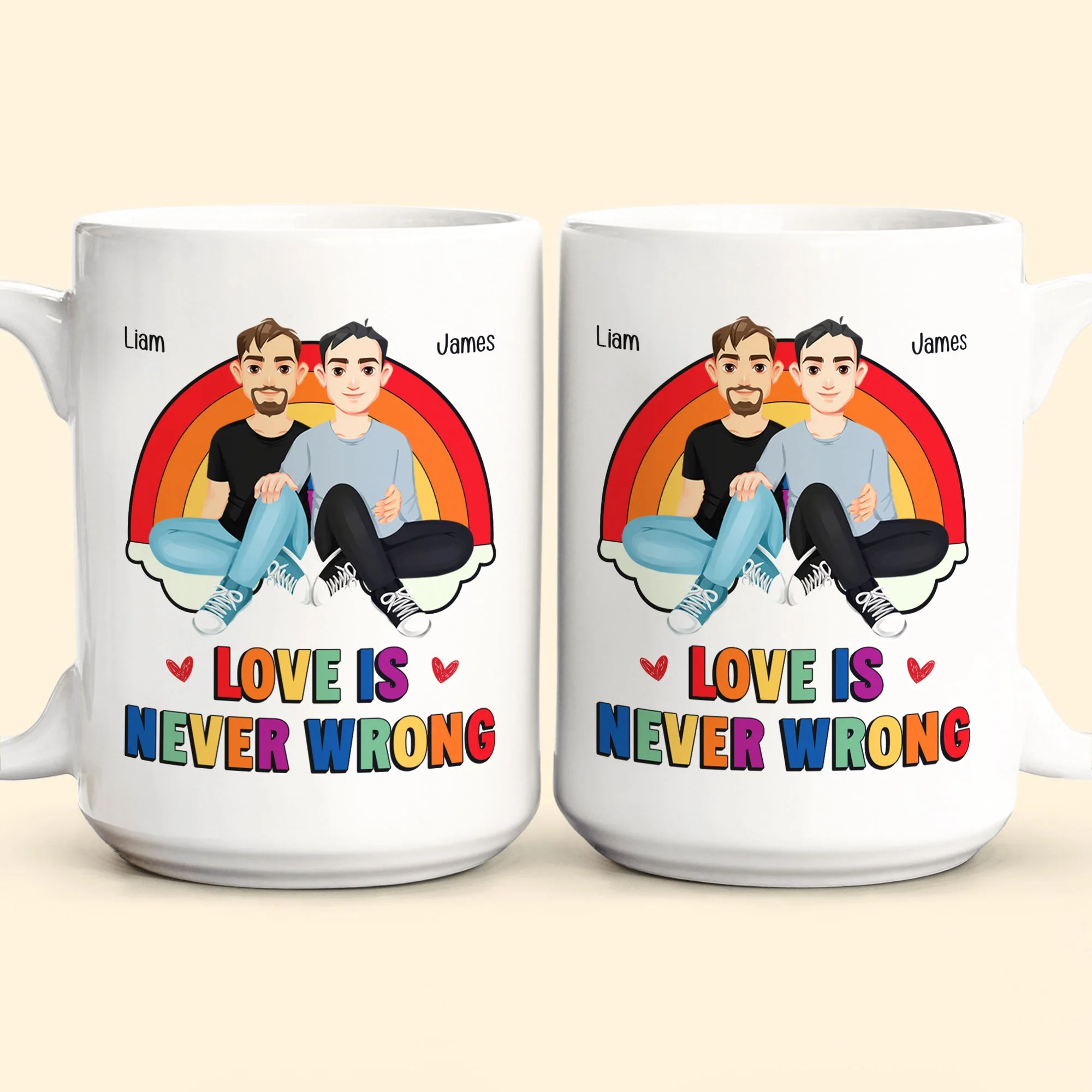 Love Is Never Wrong Pride Month - Personalized Mug - Image 8
