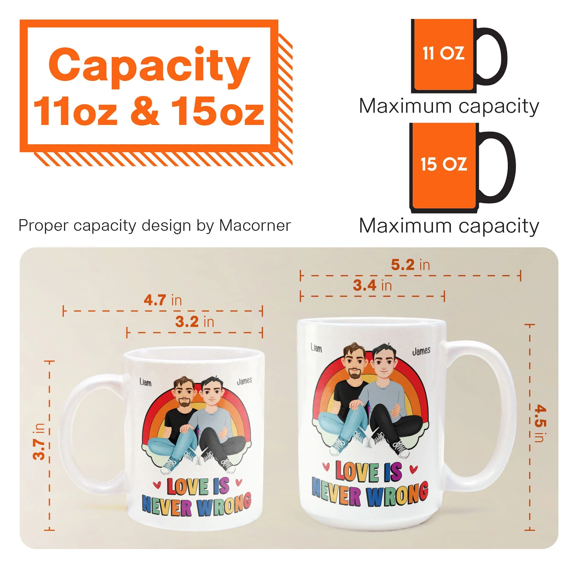 Love Is Never Wrong Pride Month - Personalized Mug - Image 9