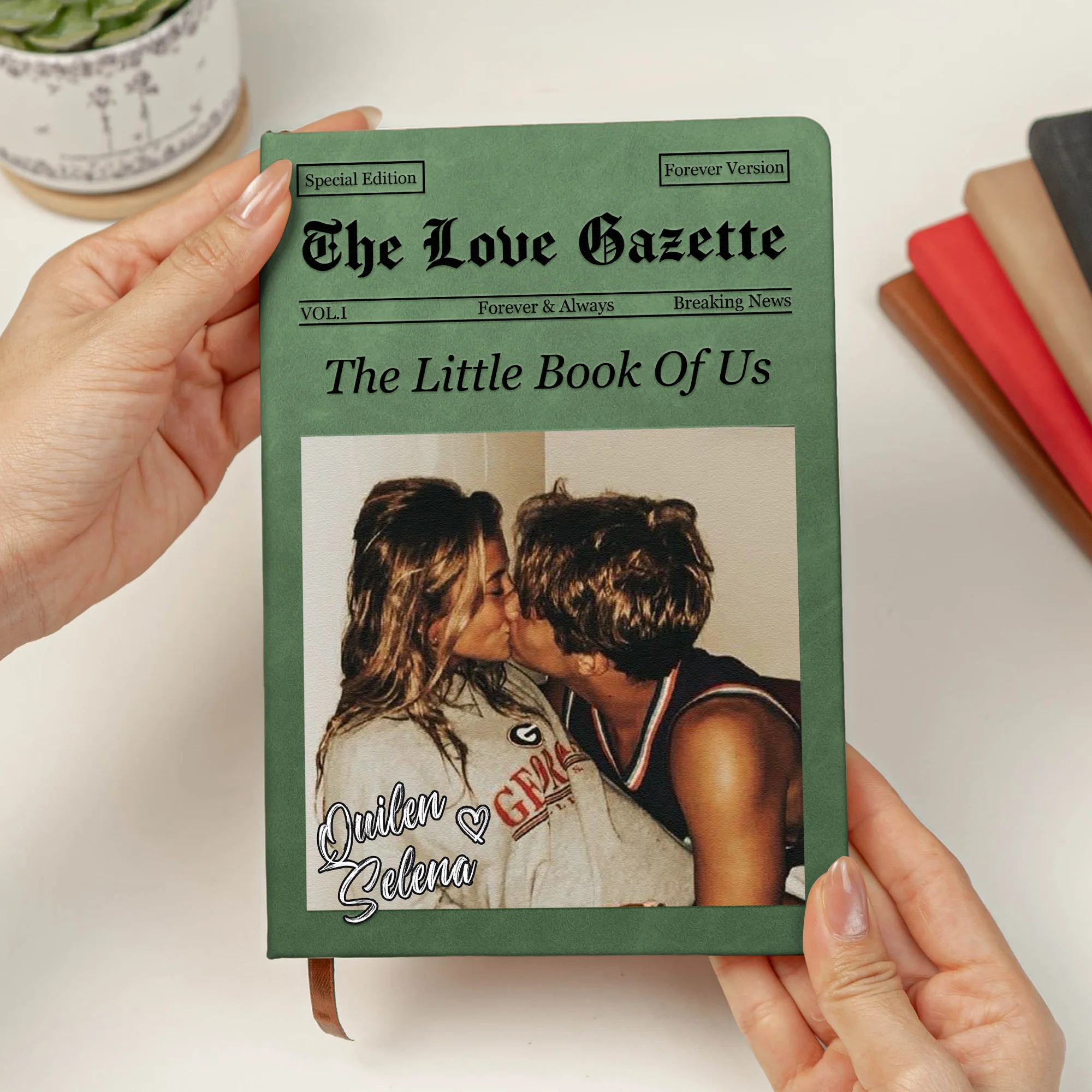 Love Newspaper - Custom Photo Couples - Our Story Book - Personalized Journal - Image 4