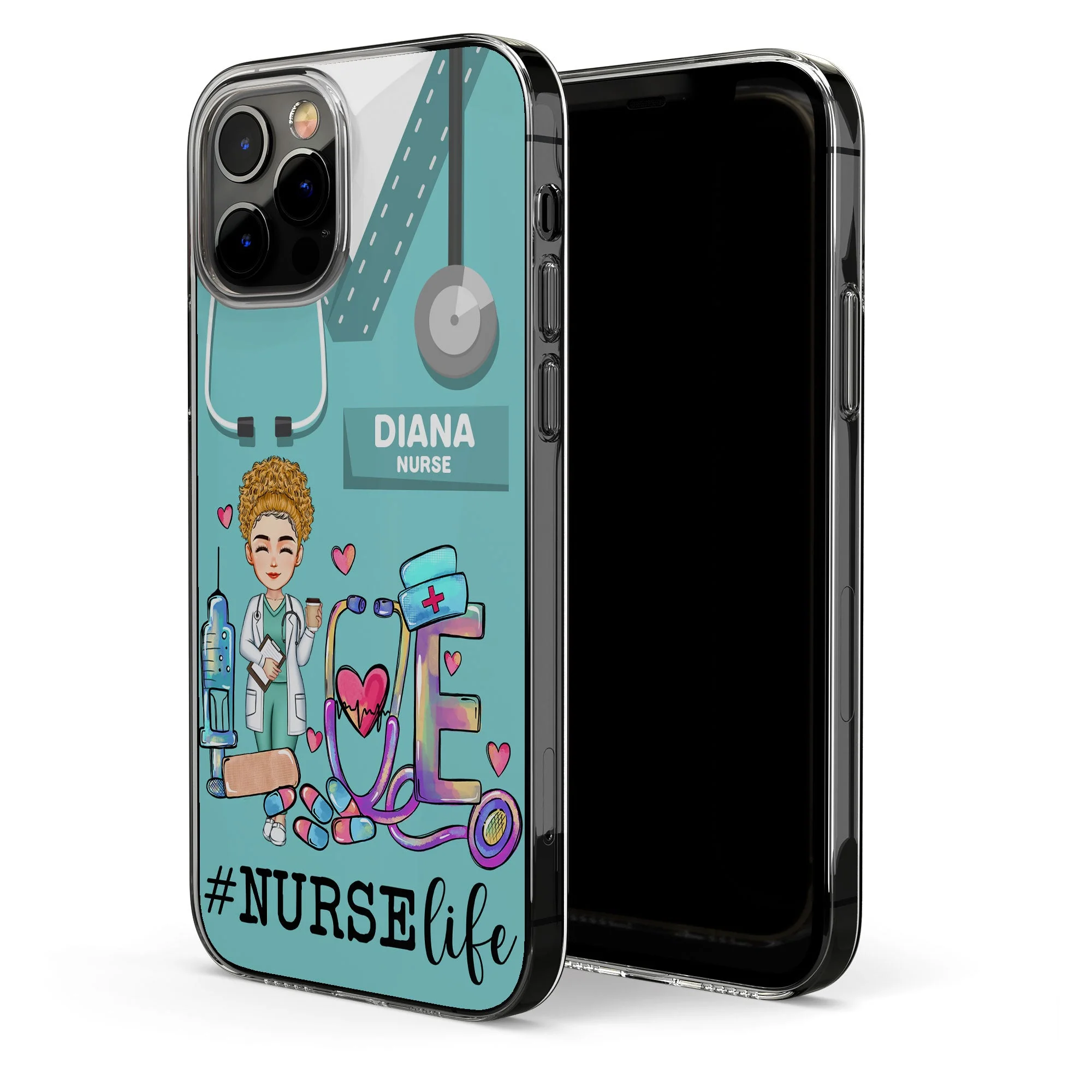 Love Nurse Life - Personalized Clear Phone Case - Image 2