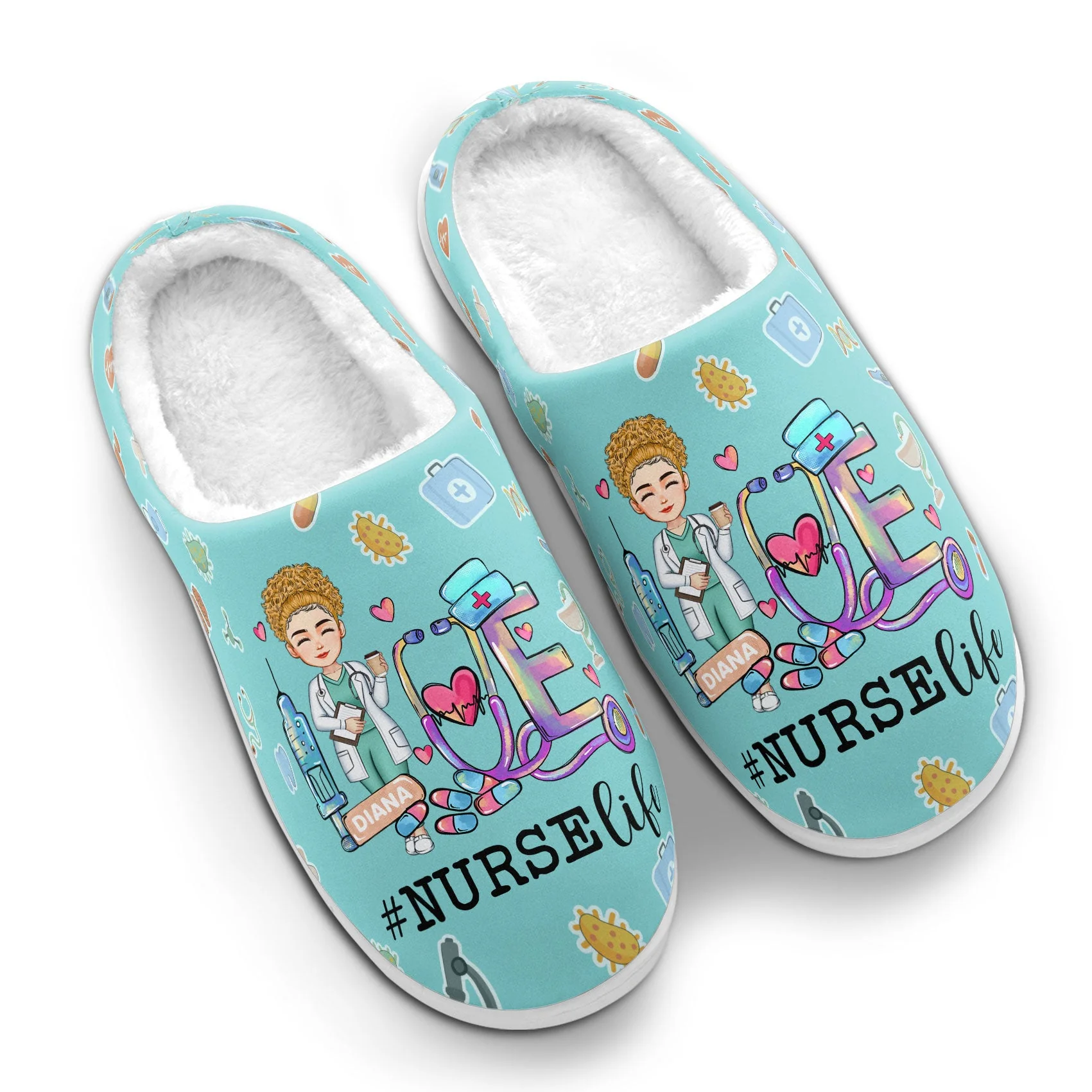 Love Nurse Life - Personalized Slippers - Image 3