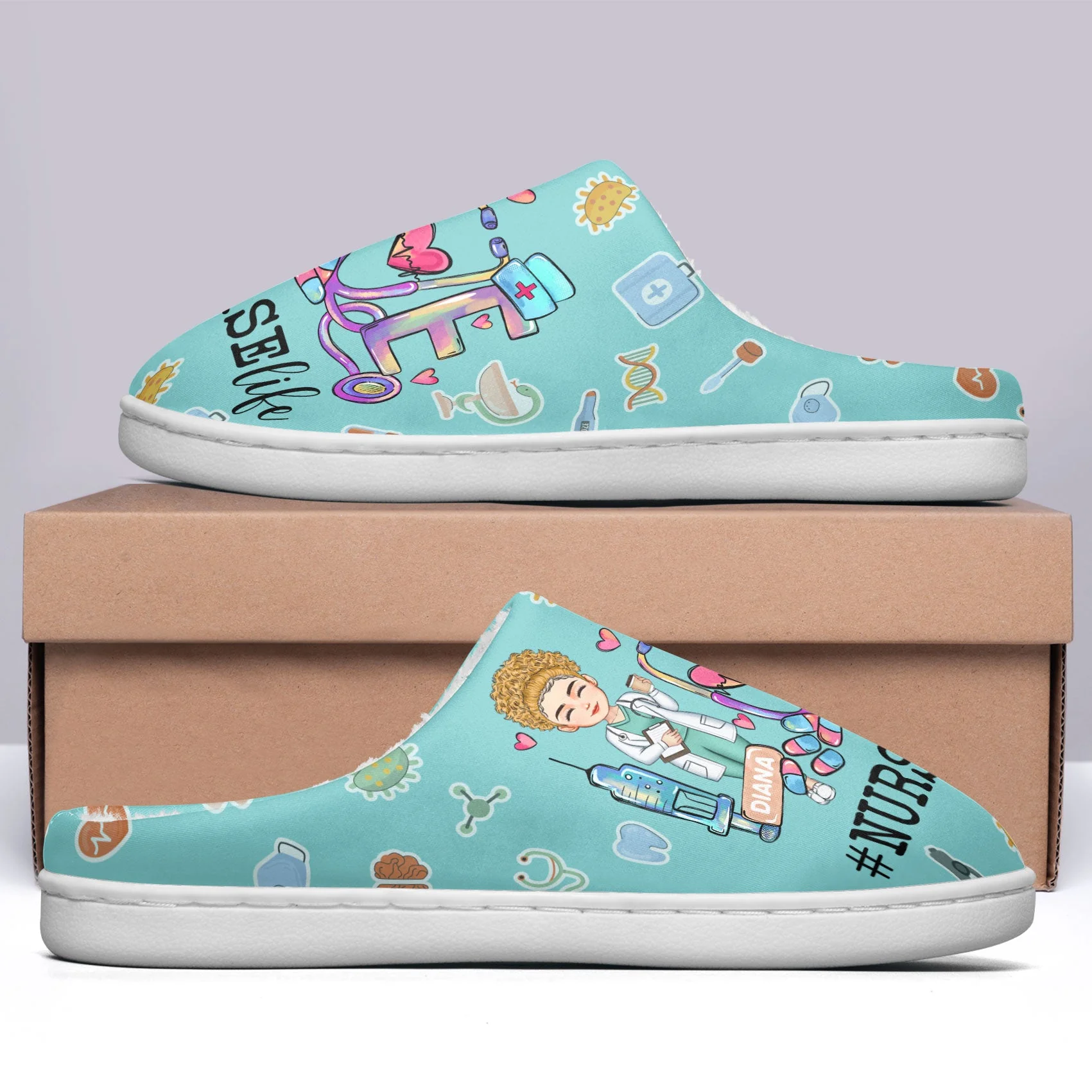 Love Nurse Life - Personalized Slippers - Image 4