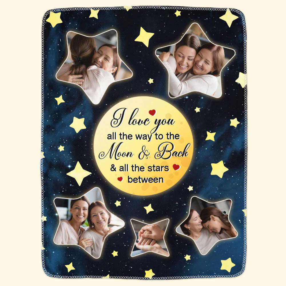 Love You All The Way - Personalized Photo Blanket - Image 2