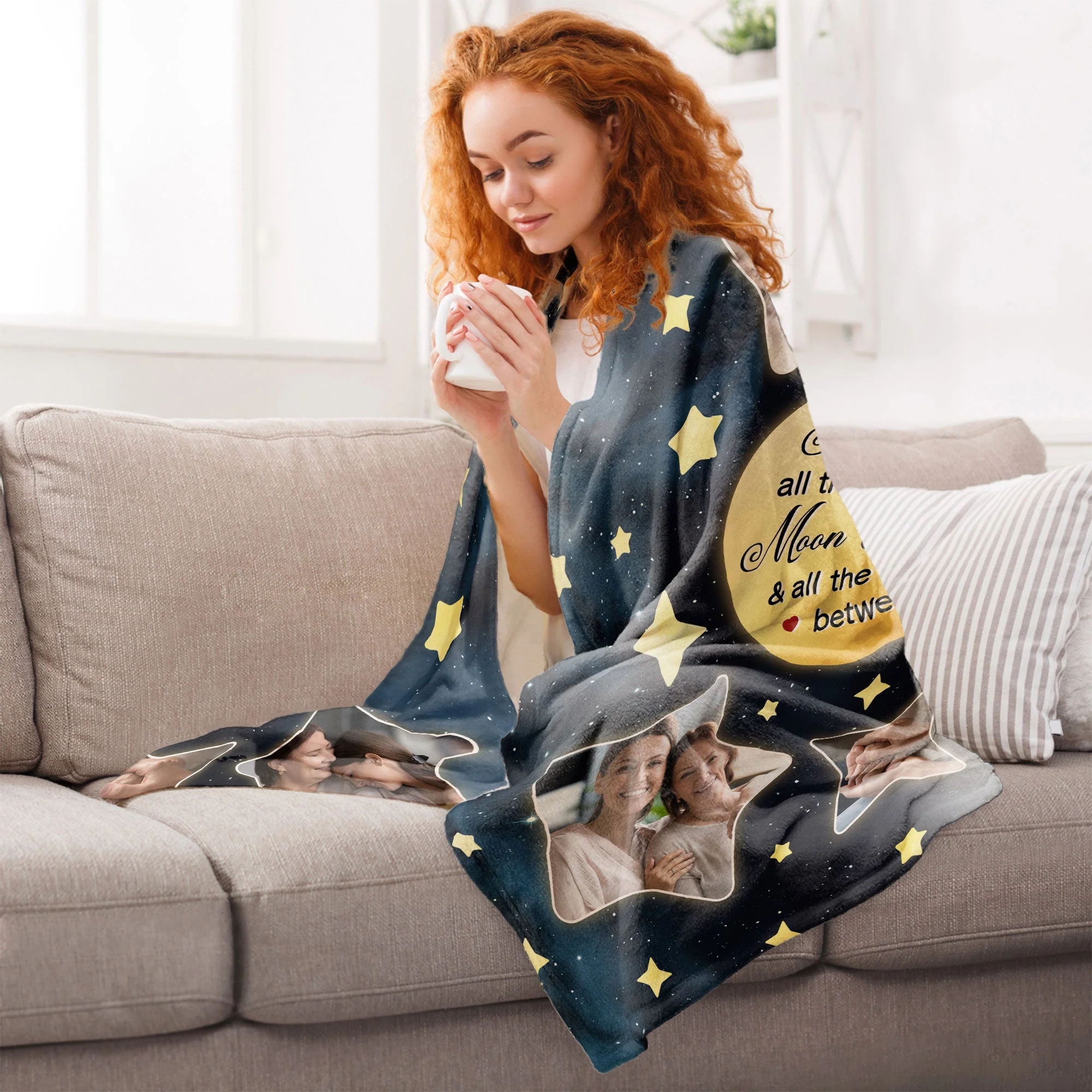 Love You All The Way - Personalized Photo Blanket - Image 6