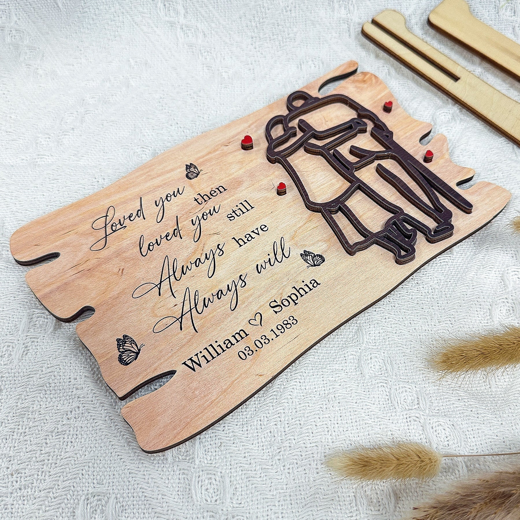 Love You Then Love You Still Always Have Always Will - Personalized Wooden Plaque - Image 5
