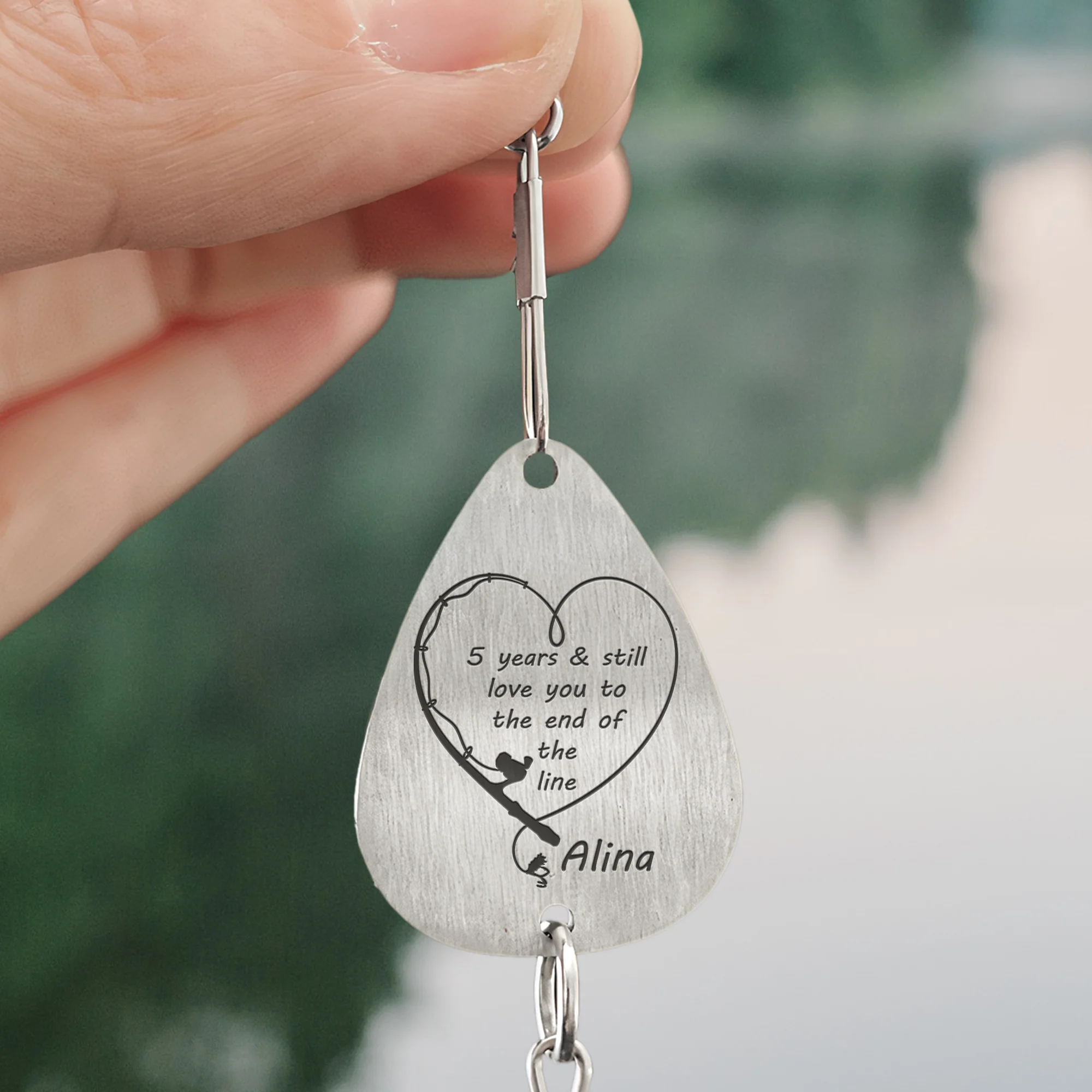 Love You To The End Of The Line - Personalized Fishing Lure Keychain - Image 4