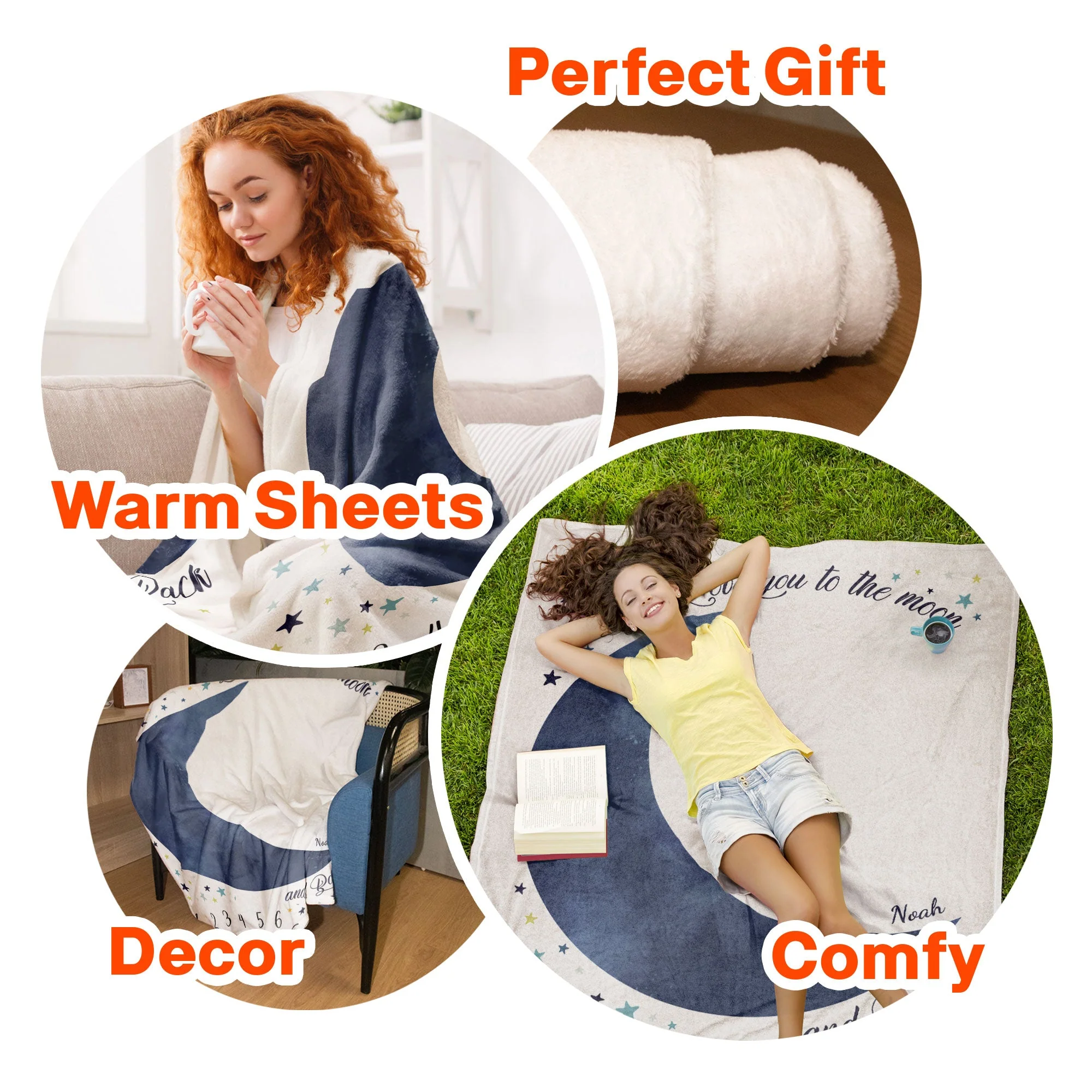 Love You To The Moon And Back - Personalized Baby Blanket - Image 5