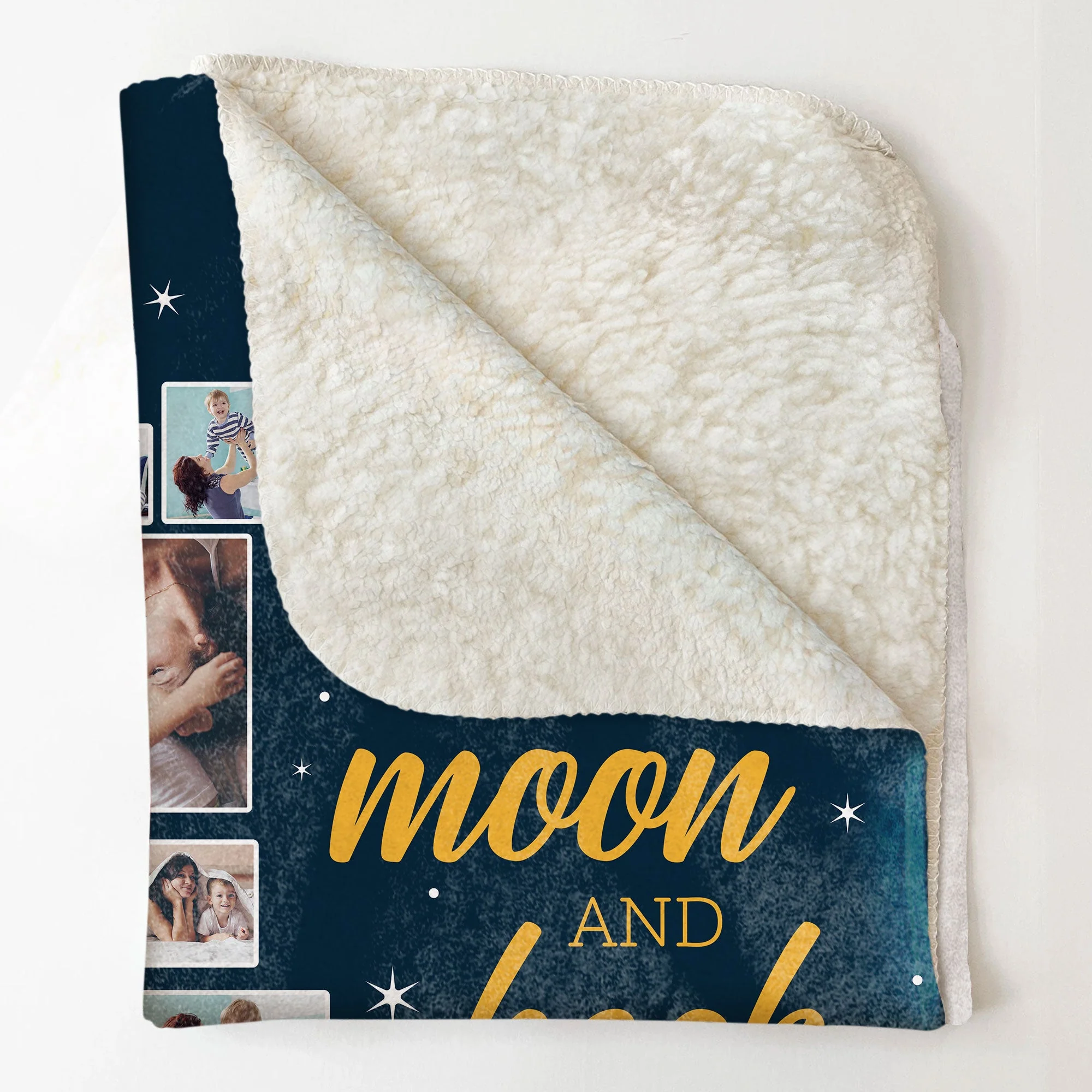 Love You To The Moon And Back - Personalized Photo Blanket - Image 5