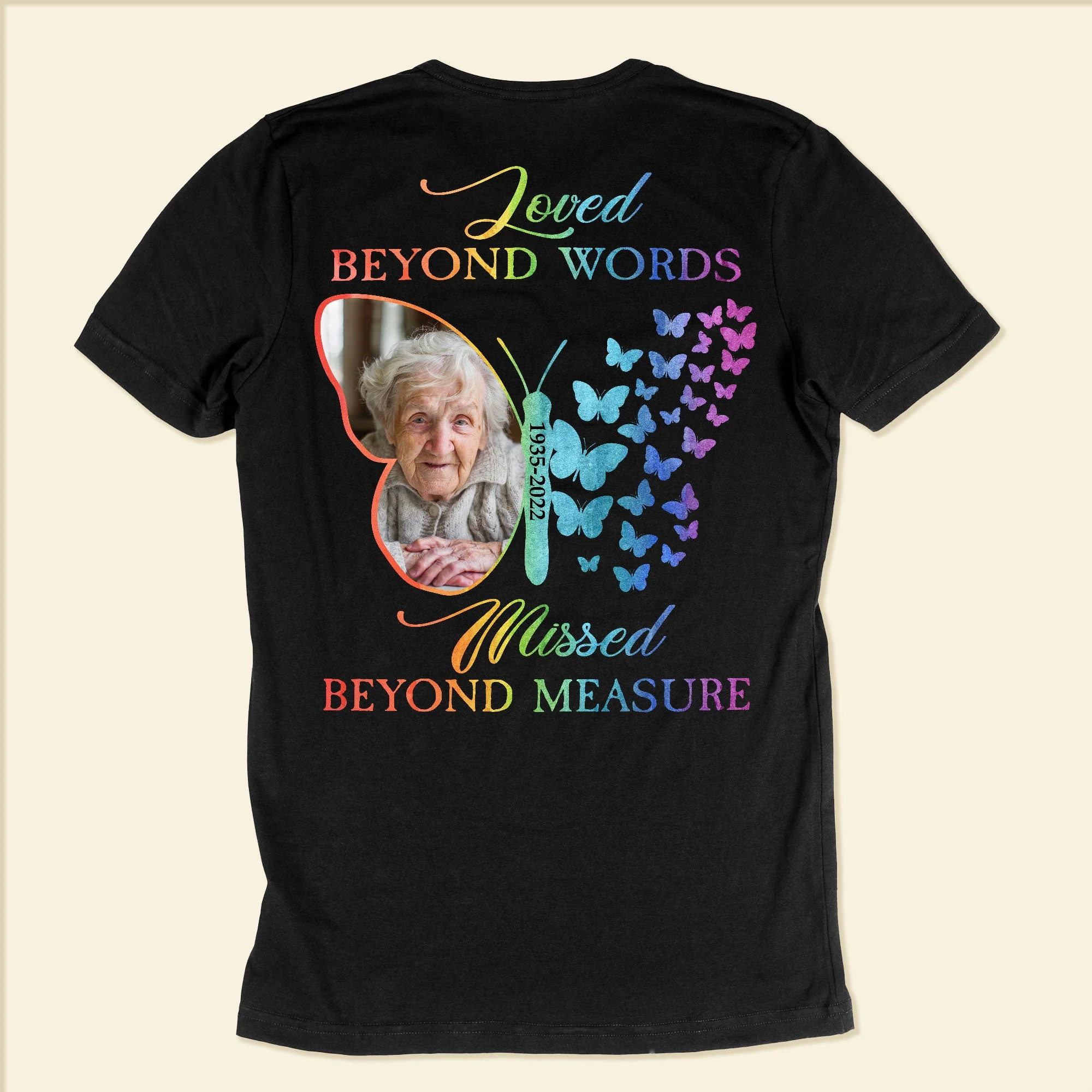 Loved Beyond Words - Personalized Back Printed Shirt - Image 4