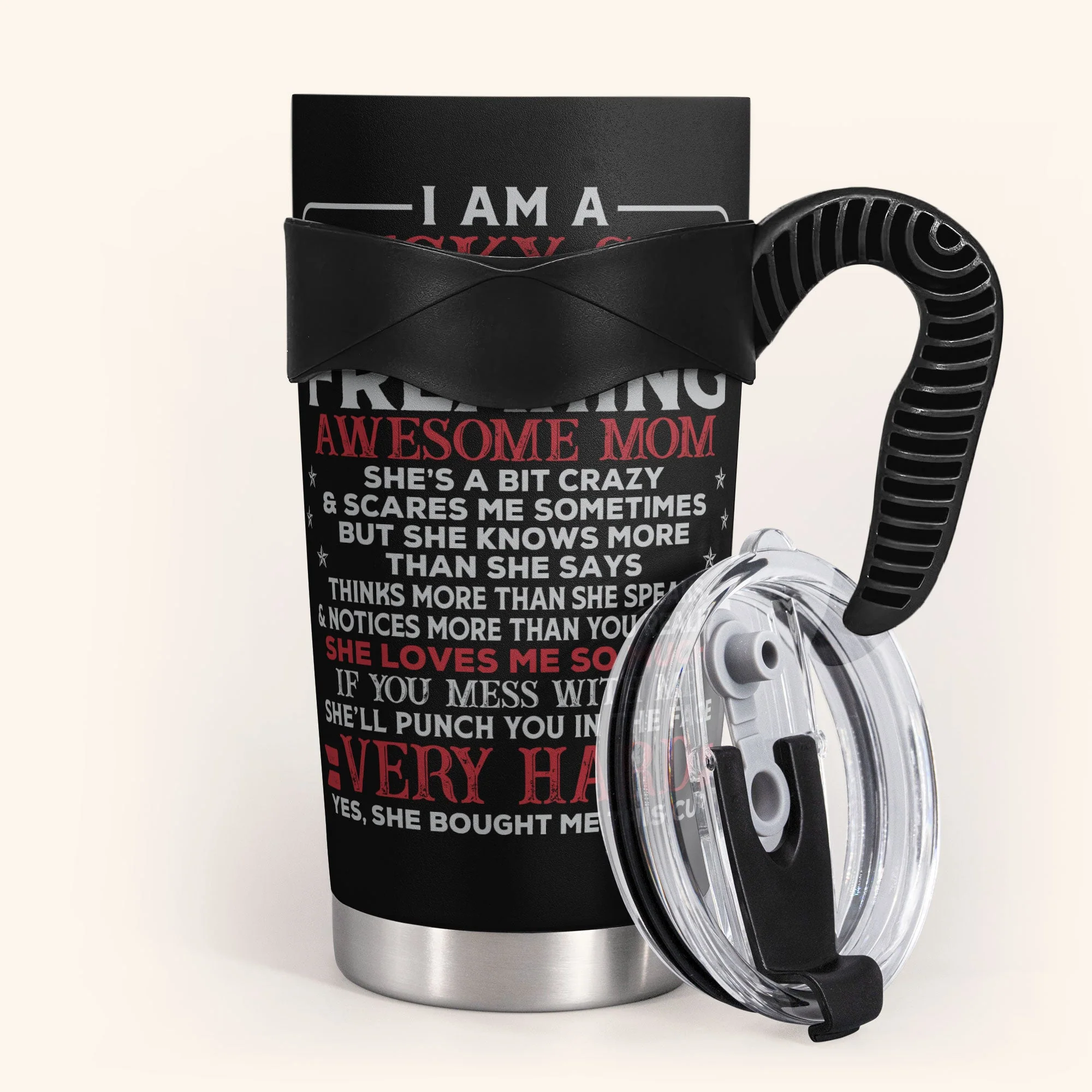 Lucky Son Of An Awesome Mom - Personalized Tumbler Cup - Image 5