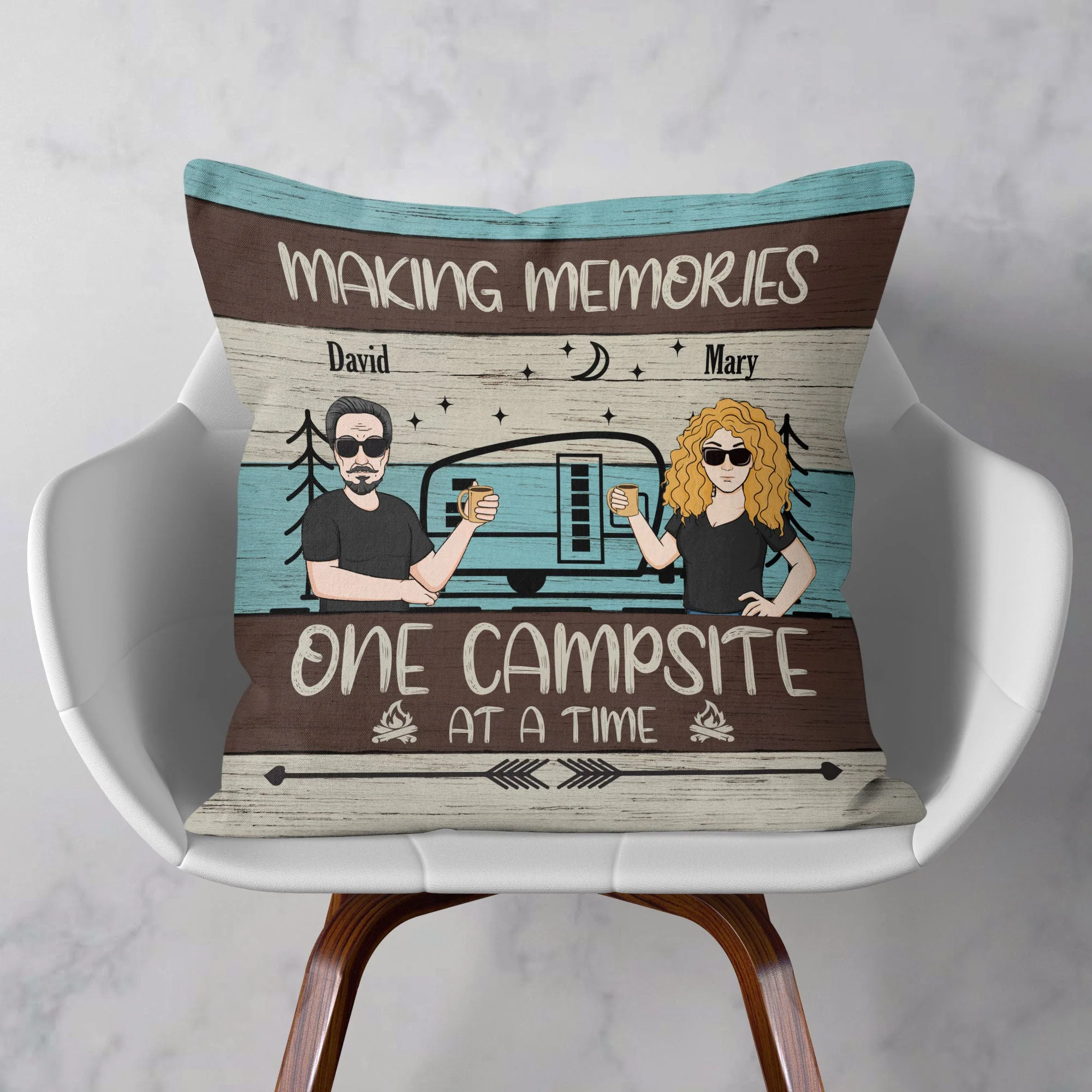 Making Memories One Campsite At A Time - Personalized Pillow (Insert Included) - Image 2