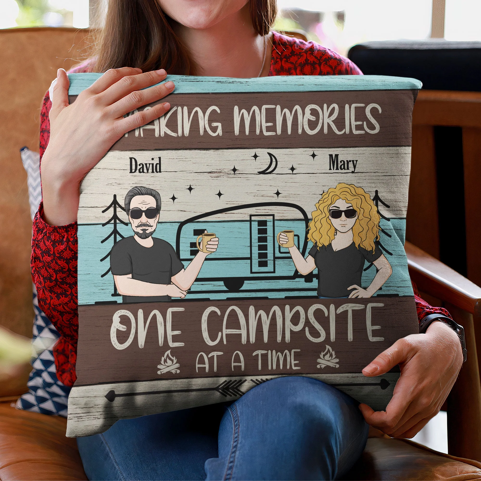 Making Memories One Campsite At A Time - Personalized Pillow (Insert Included) - Image 3