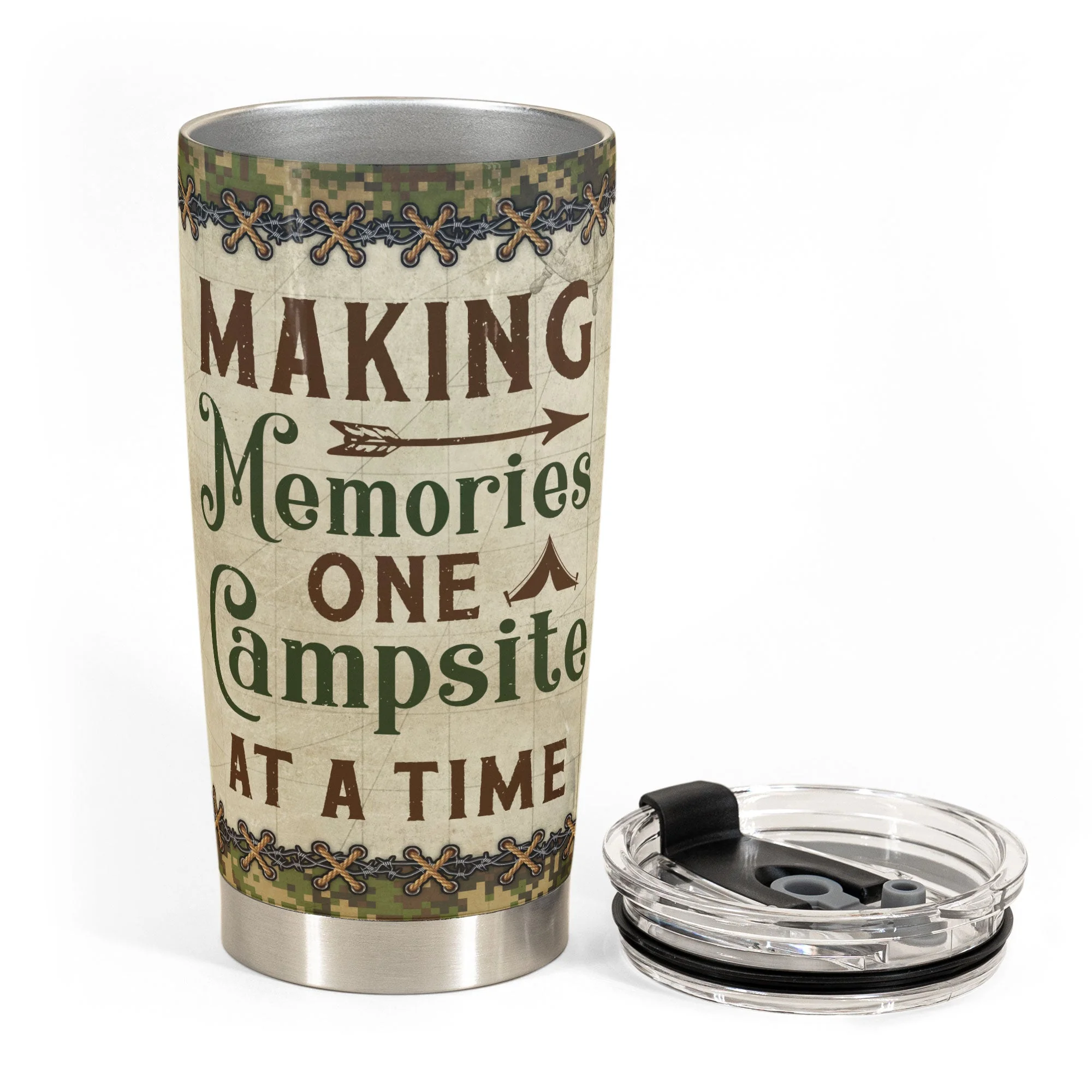 Making Memories One Campsite At A Time - Personalized Tumbler Cup - Anniversary, Birthday Gift For Couple, Boyfriends, Girlfriends, Wife, Husband - Image 2