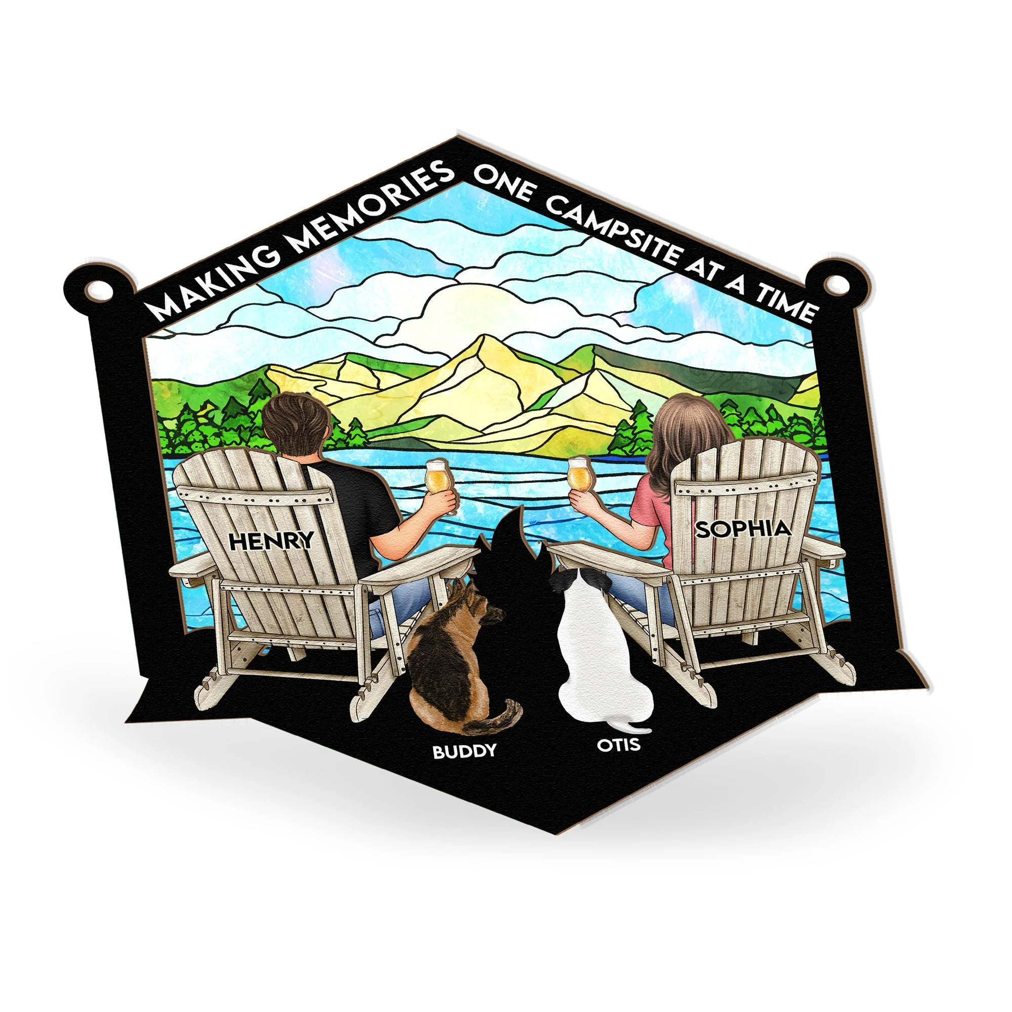 Making Memories One Campsite - Personalized Window Hanging Suncatcher Ornament - Image 4