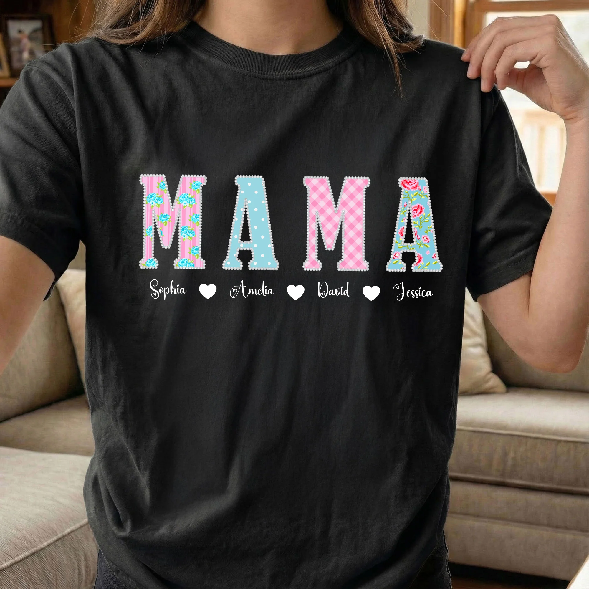 Mama Faux Pearls - Personalized Shirt - Image 4