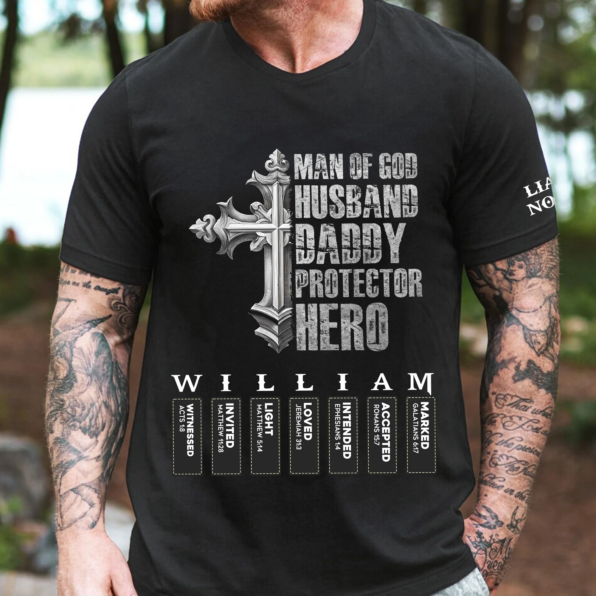Man Of God Husband Daddy Protector Hero Name Letter In Bible - Personalized Shirt - Image 3