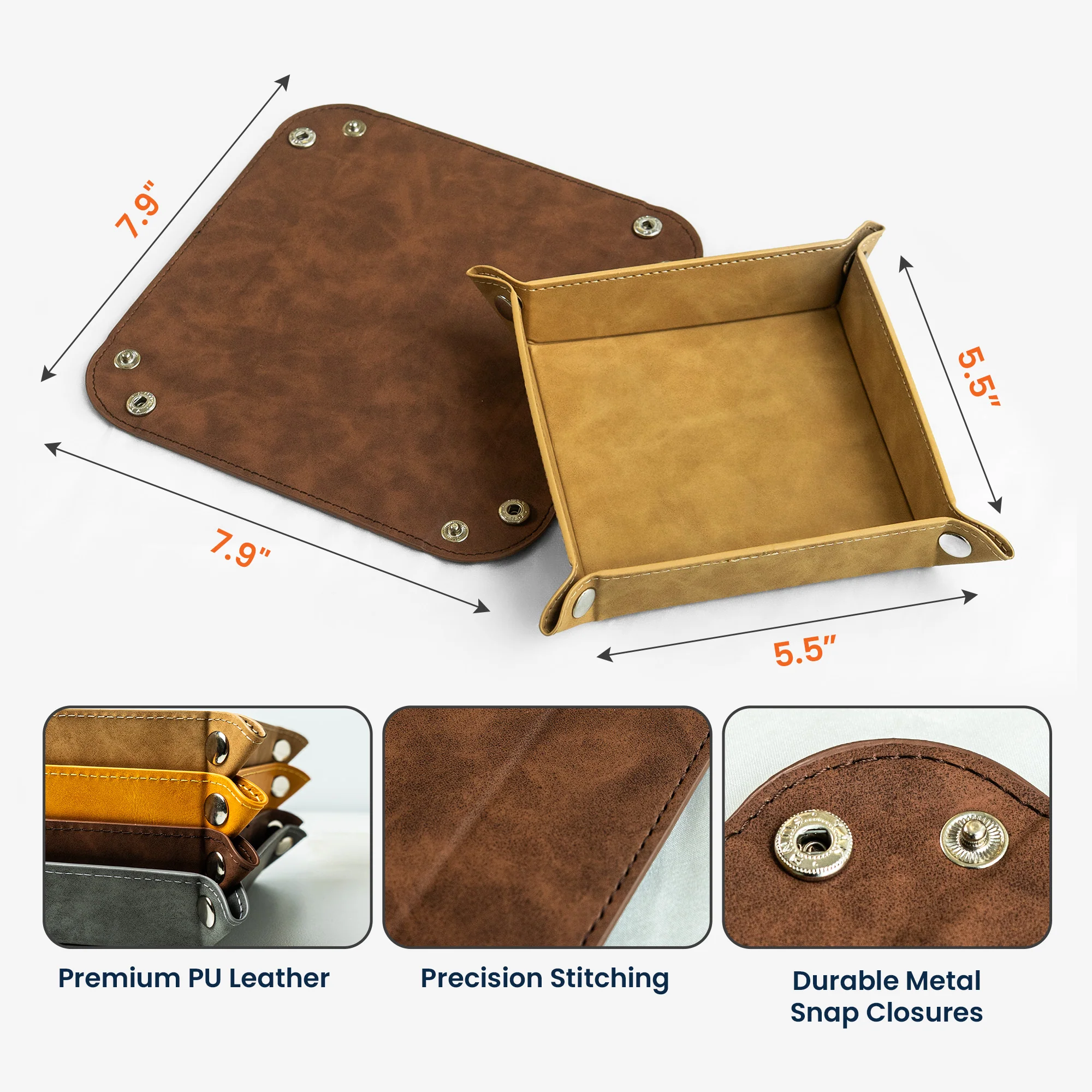Man Of God - Man Of Faith Religious Christian Gift For Him - Personalized Leather Valet Tray - Image 4