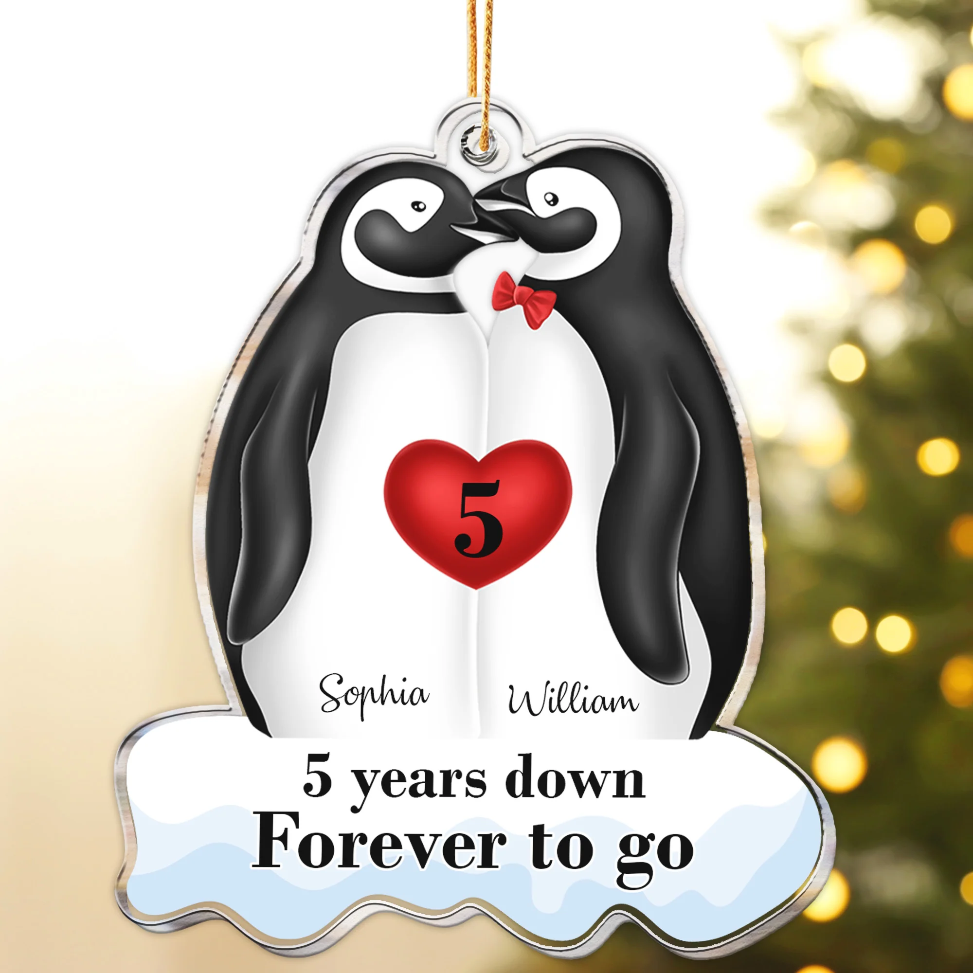 Many Years Down Forever To Go - Personalized Acrylic Ornament - Image 2