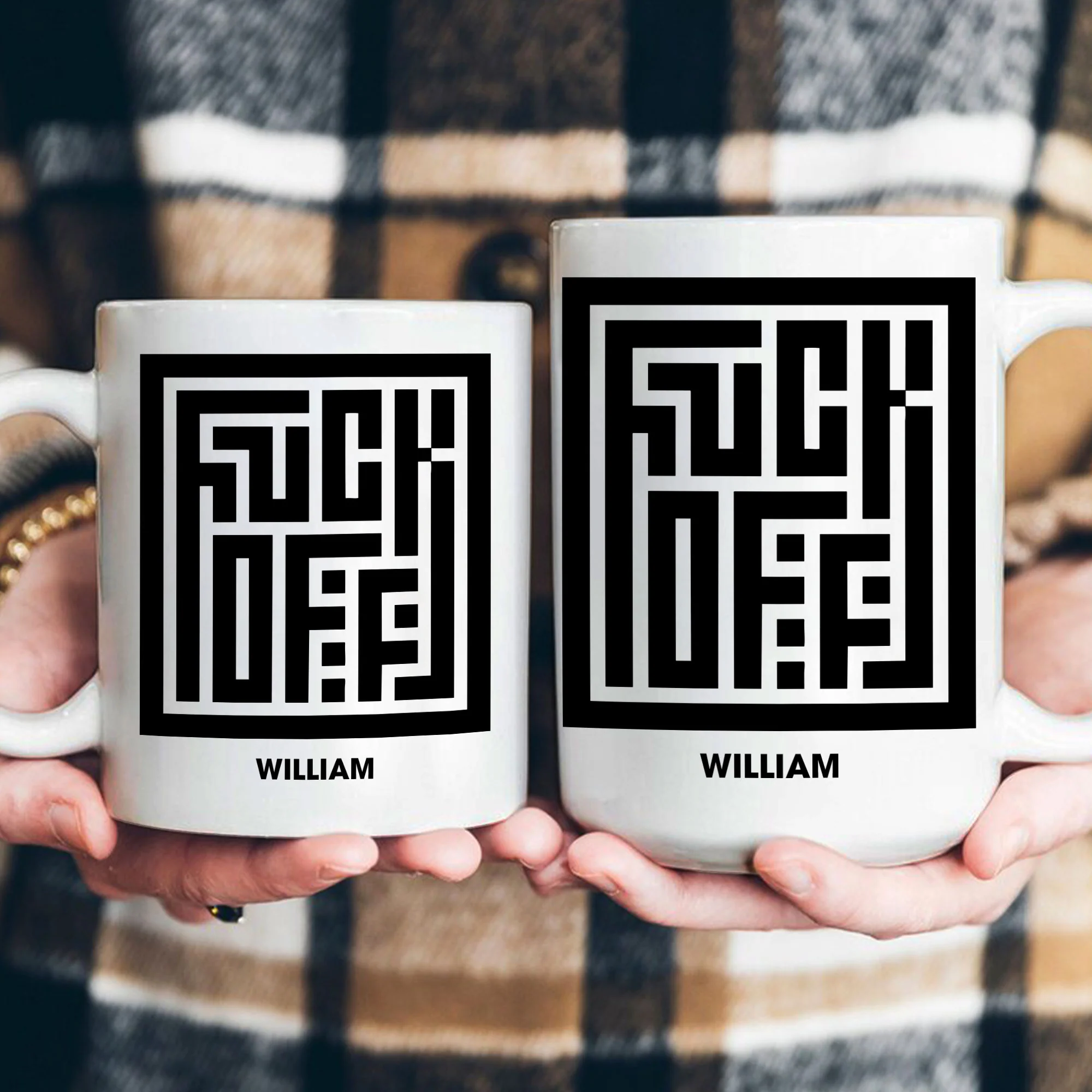 Maze Typography Hidden Message - Personalized Mug - Image 4