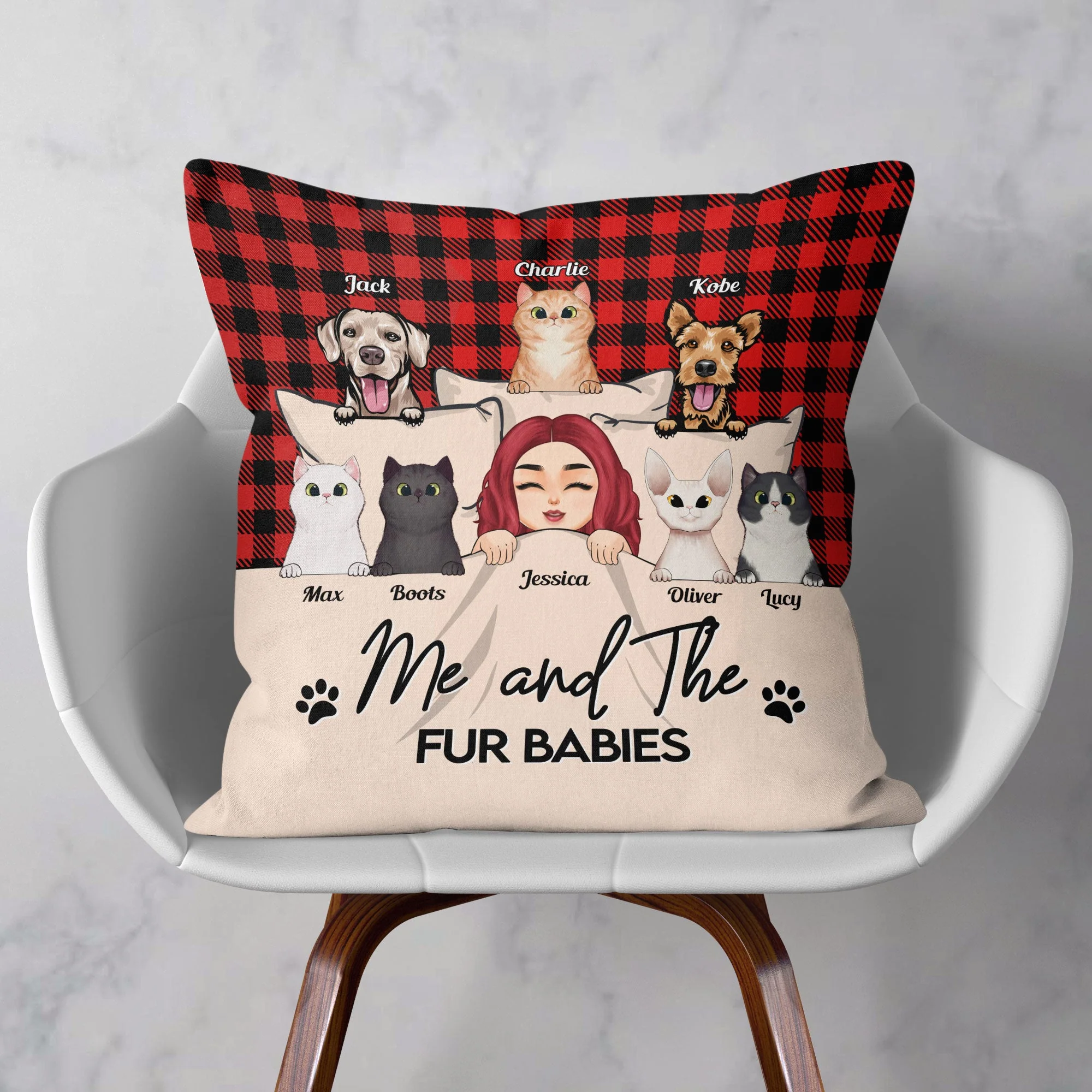 Me And The Fur Babies - Personalized Pillow - Image 2