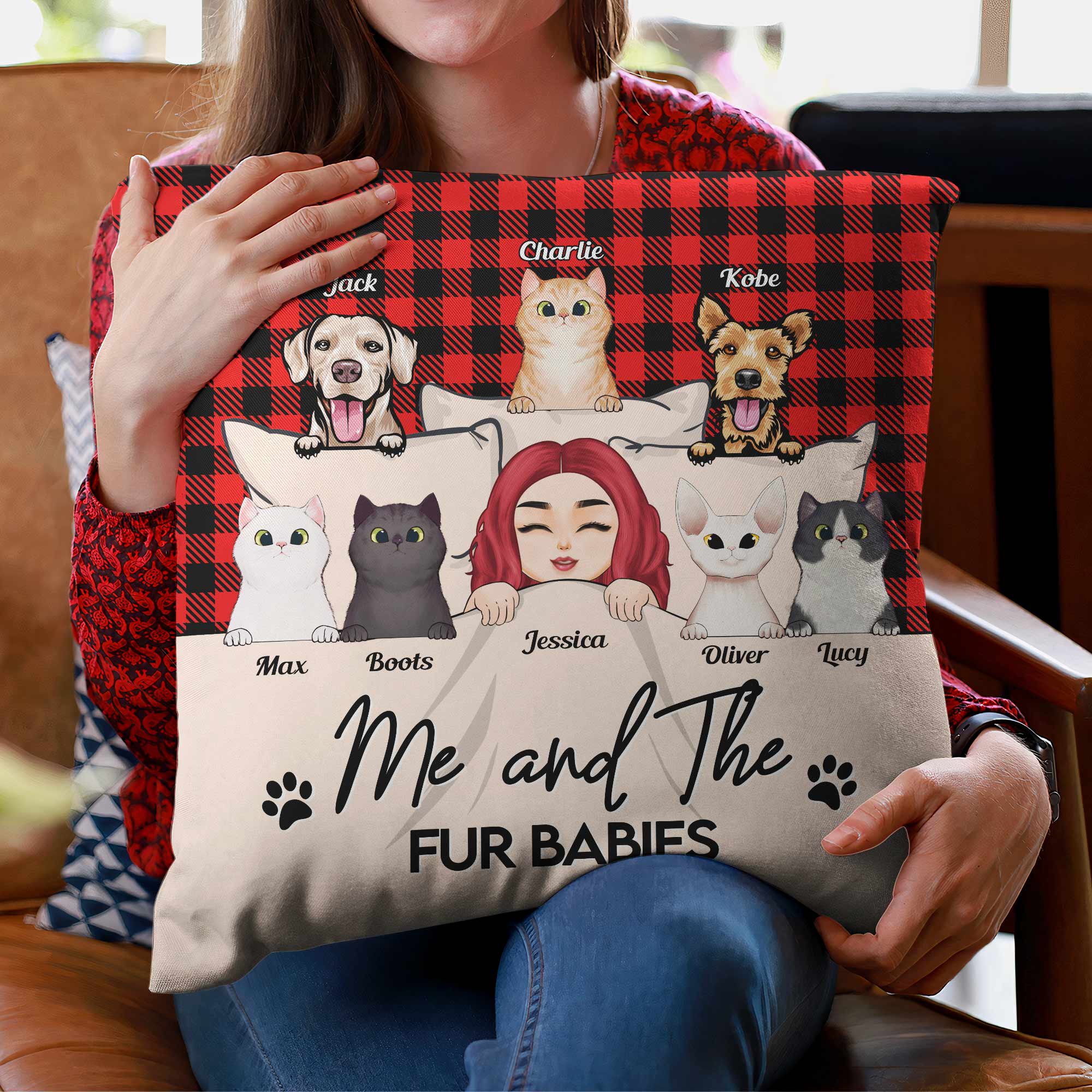 Me And The Fur Babies - Personalized Pillow - Image 3