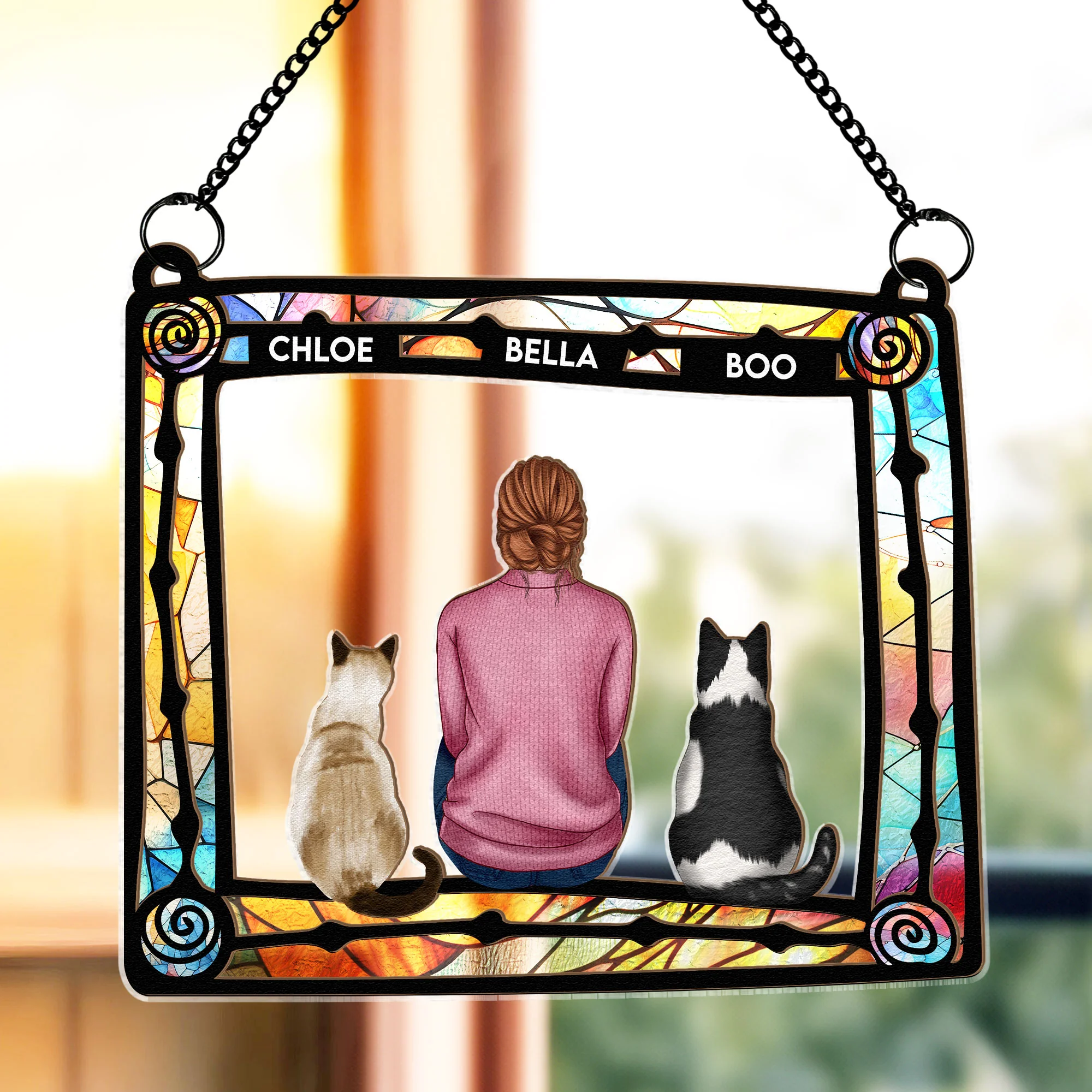 Me & My Cat - Personalized Window Hanging Suncatcher Ornament - Image 2