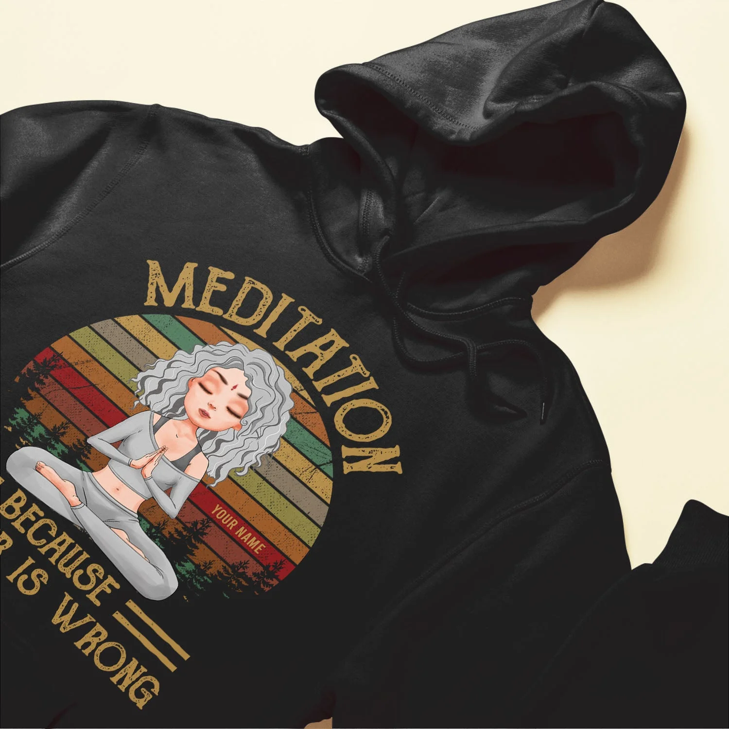 Meditation Because Murder Is Wrong - Personalized Shirt - Gift For Yoga Lovers - Image 4