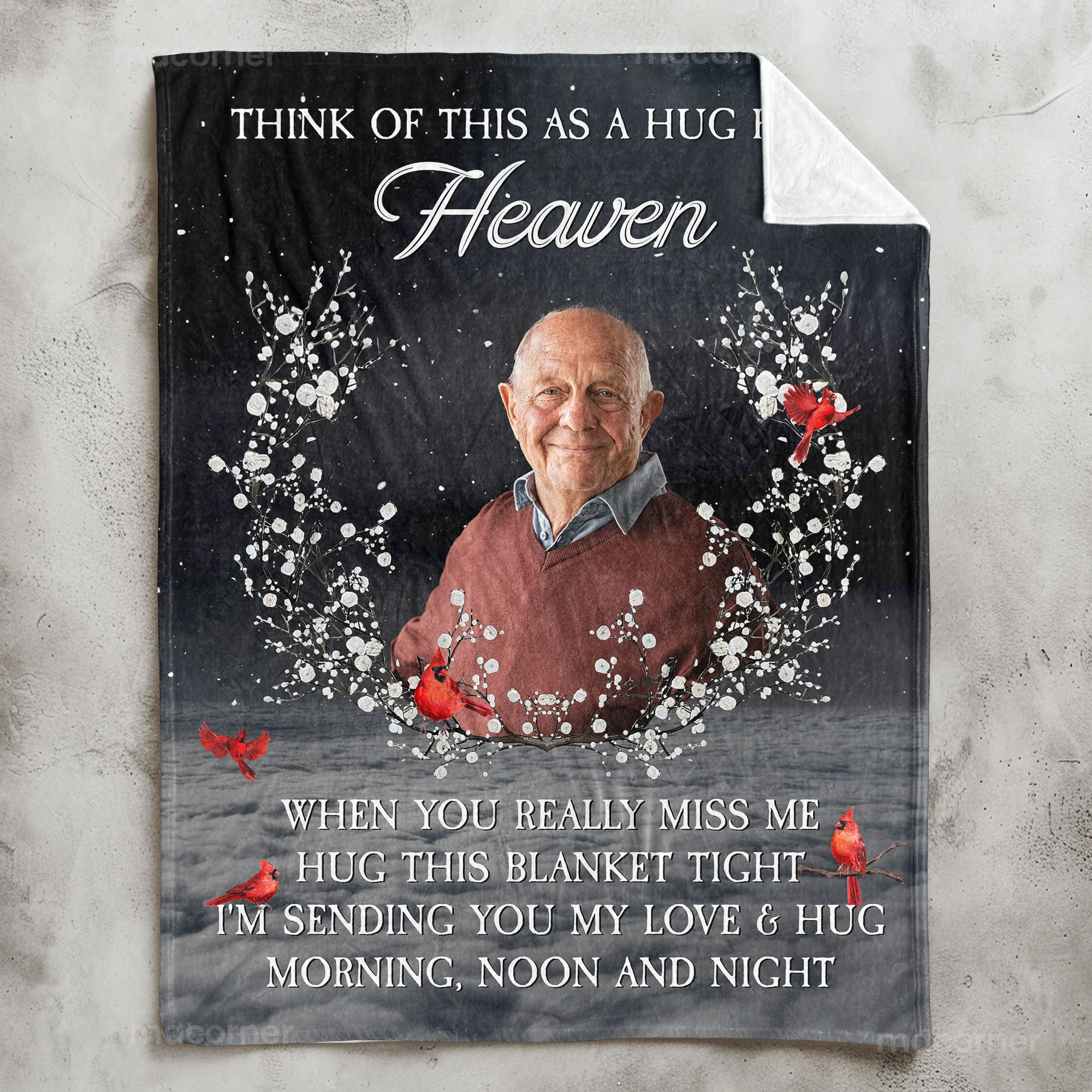 Memorial A Hug From Heaven - Personalized Photo Blanket - Image 4