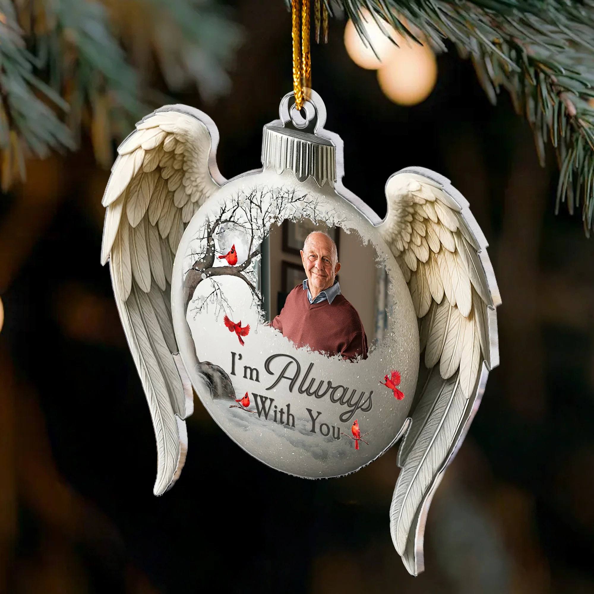 Memorial Christmas Ornament I'm Always With You - Personalized Acrylic Photo Ornament - Image 2